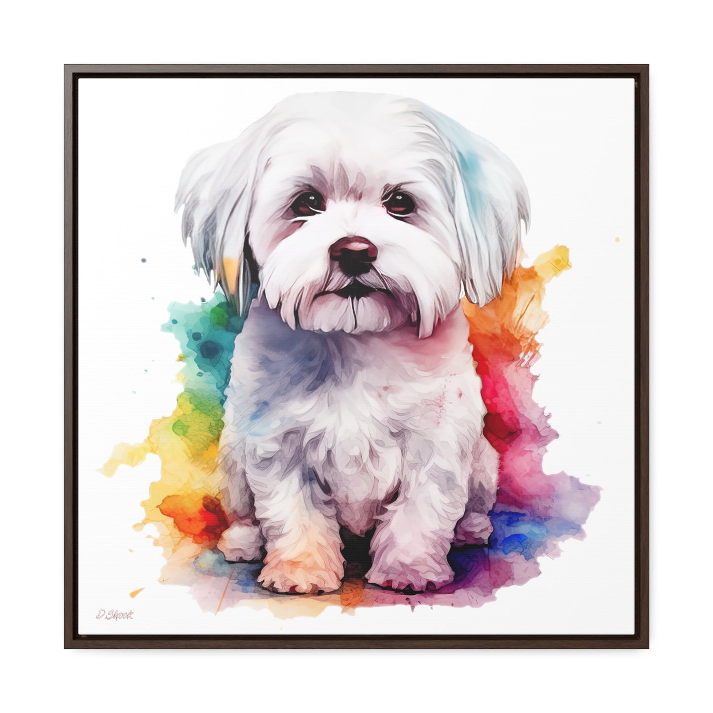 Maltese Dog 3 Gallery Canvas Wraps, Square Frame