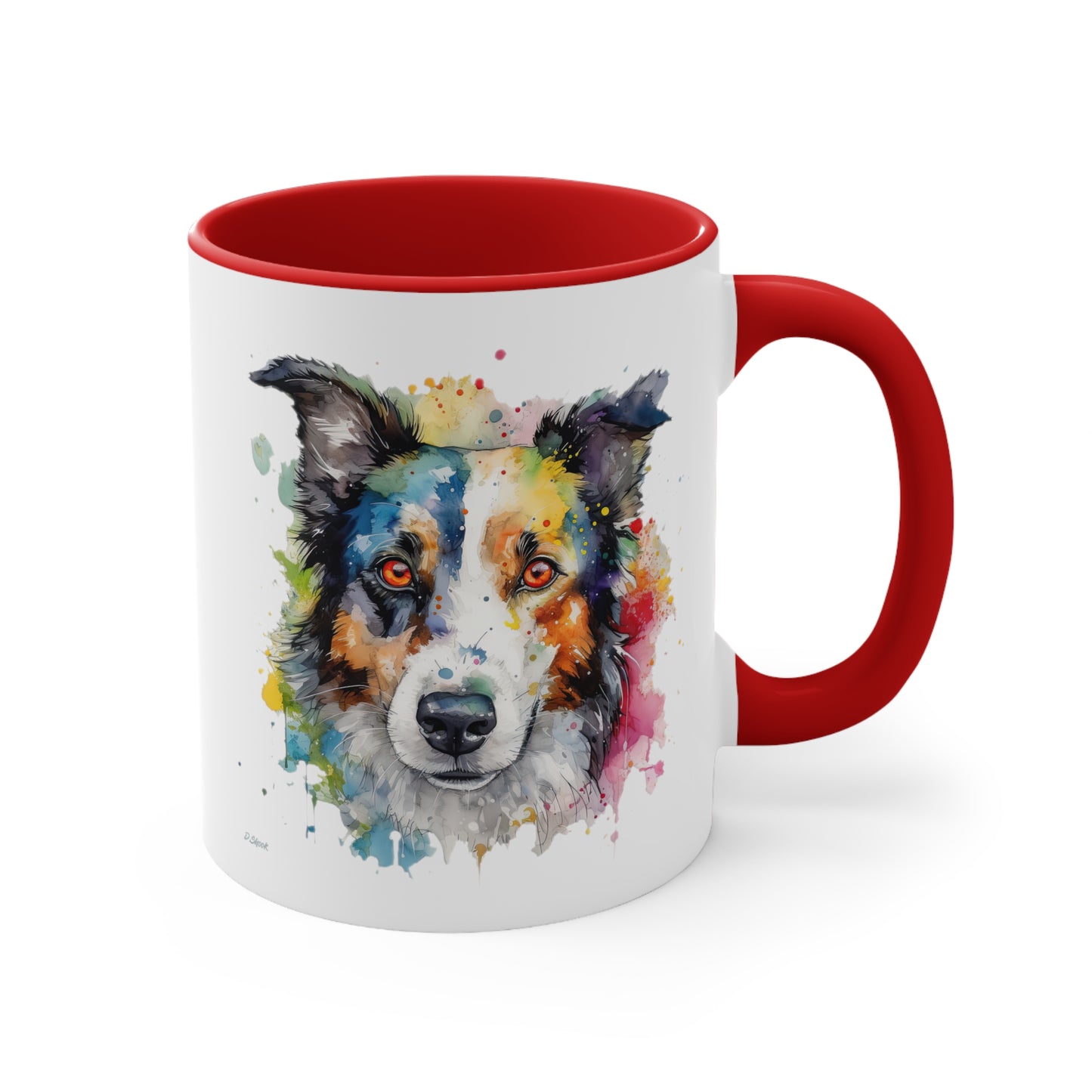 Border Collie 3 Accent Mugs