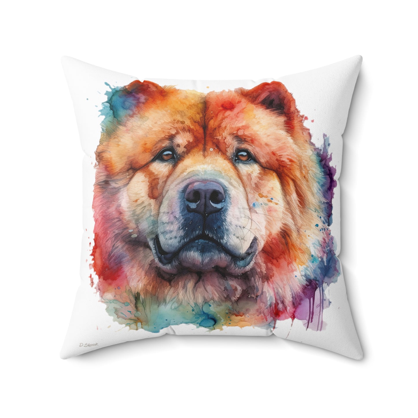 Chow Chow 2 Spun Polyester Square Pillow