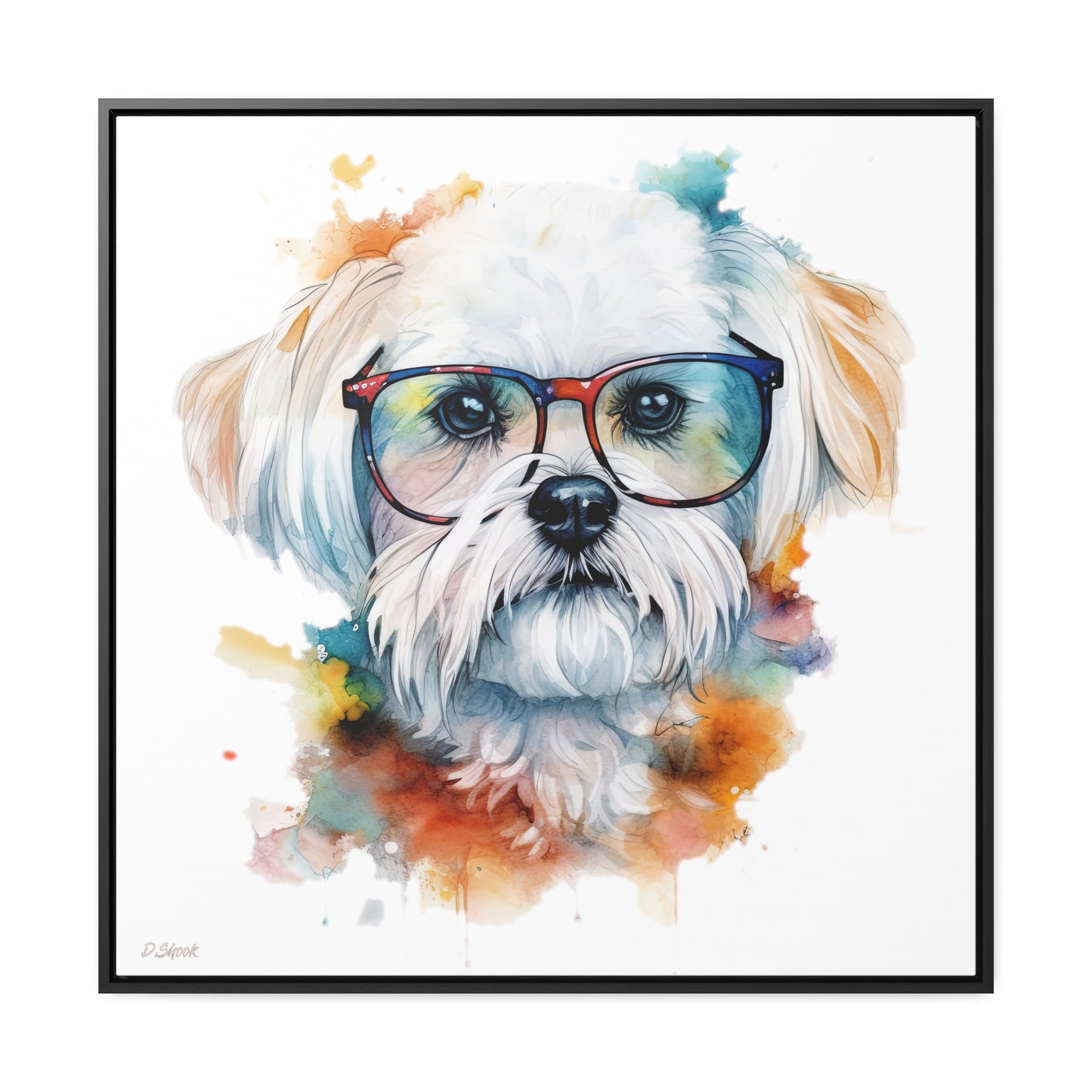 Maltese Dog 5 Gallery Canvas Wraps, Square Frame
