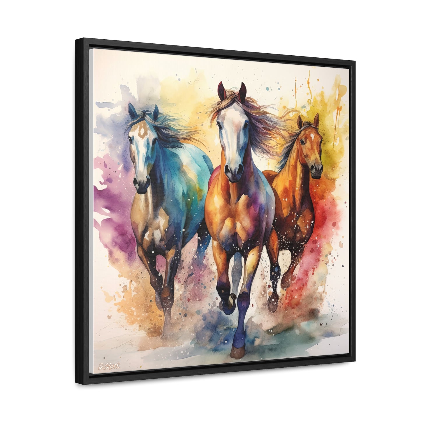 Horse Rescue 8 Gallery Canvas Wraps, Square Frame