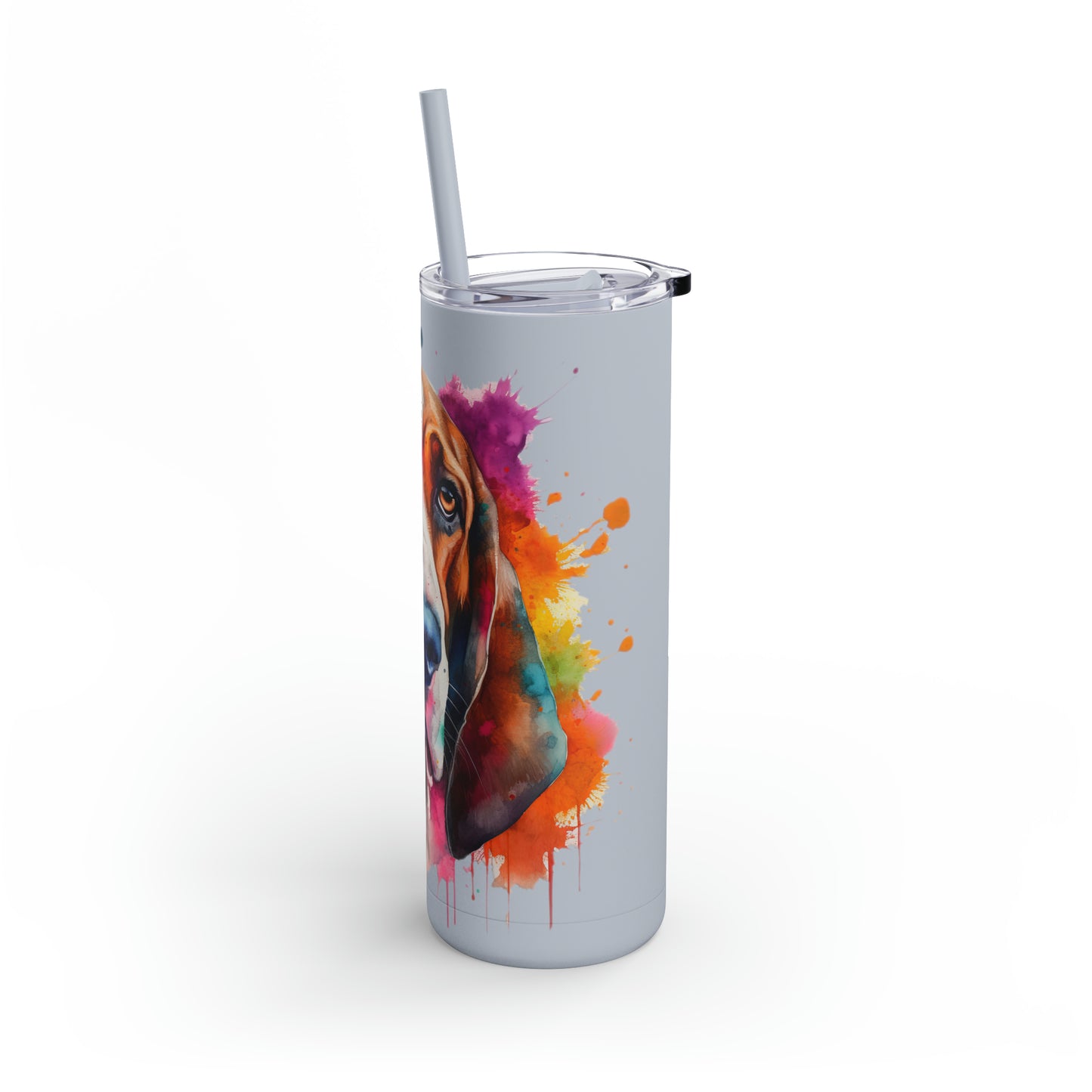 Basset Hound 3 Maars Maker Skinny Matte Tumbler, 20oz