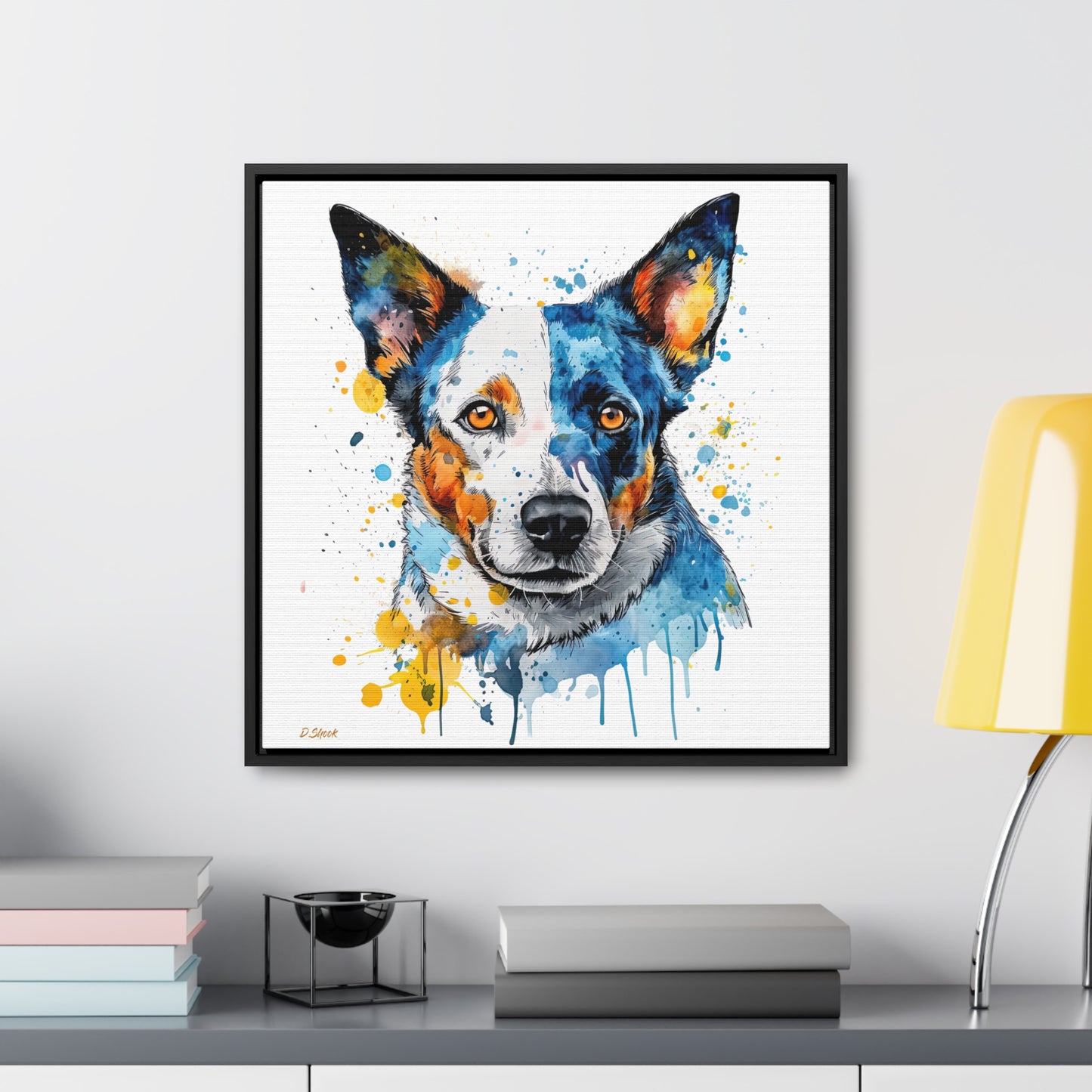 Blue Heeler 2 Gallery Canvas Wraps, Square Frame