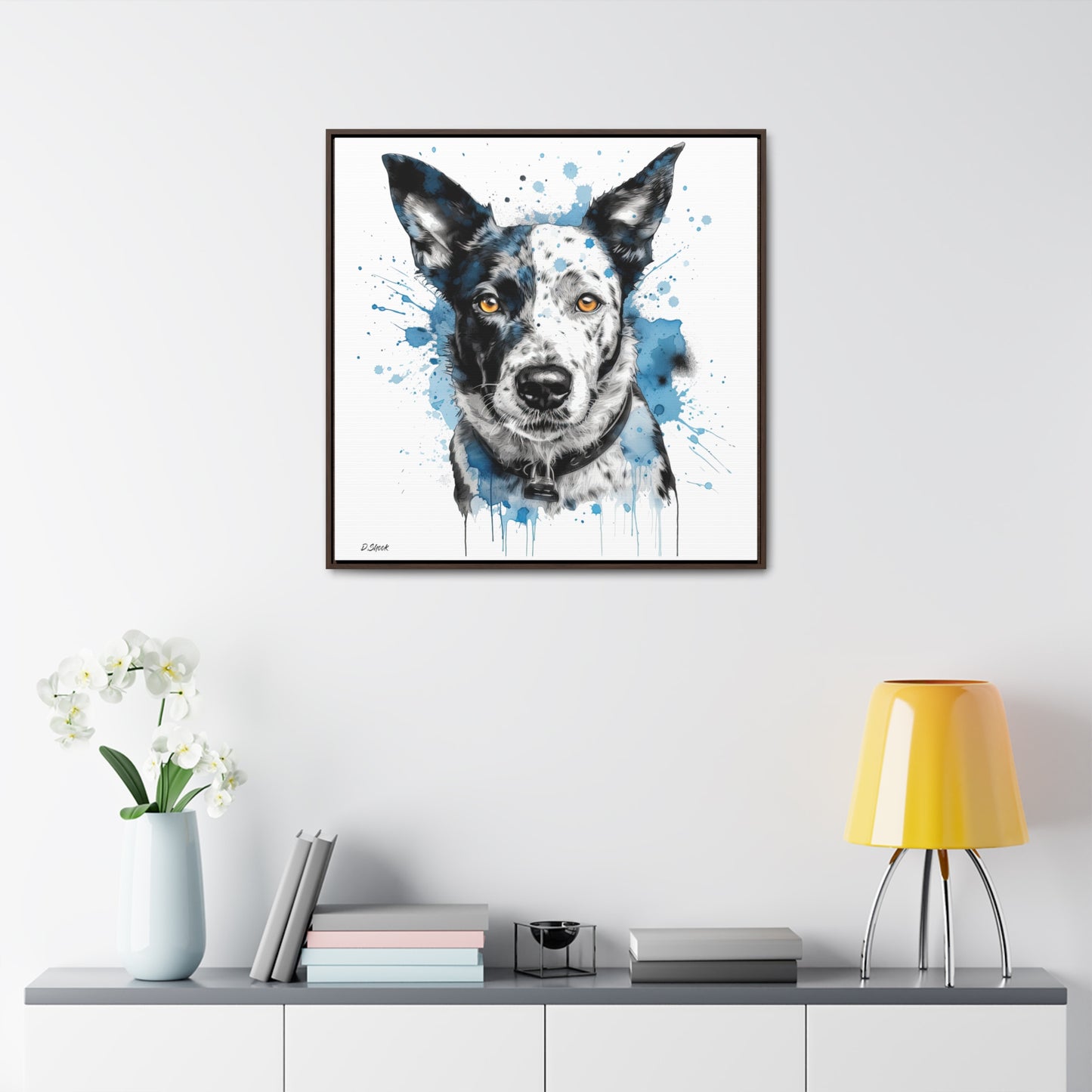 Blue Heeler 3 Gallery Canvas Wraps, Square Frame