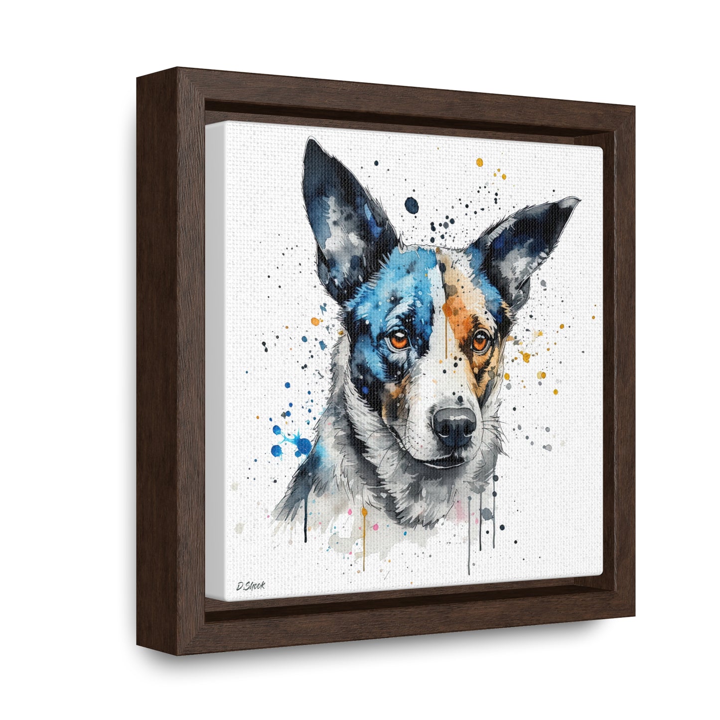 Blue Heeler 1 Gallery Canvas Wraps, Square Frame