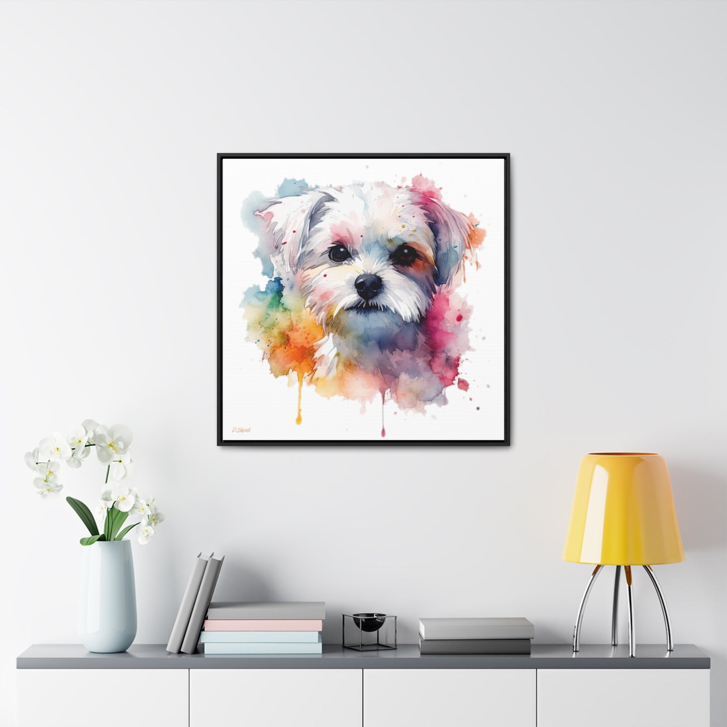 Maltese Dog 1 Gallery Canvas Wraps, Square Frame