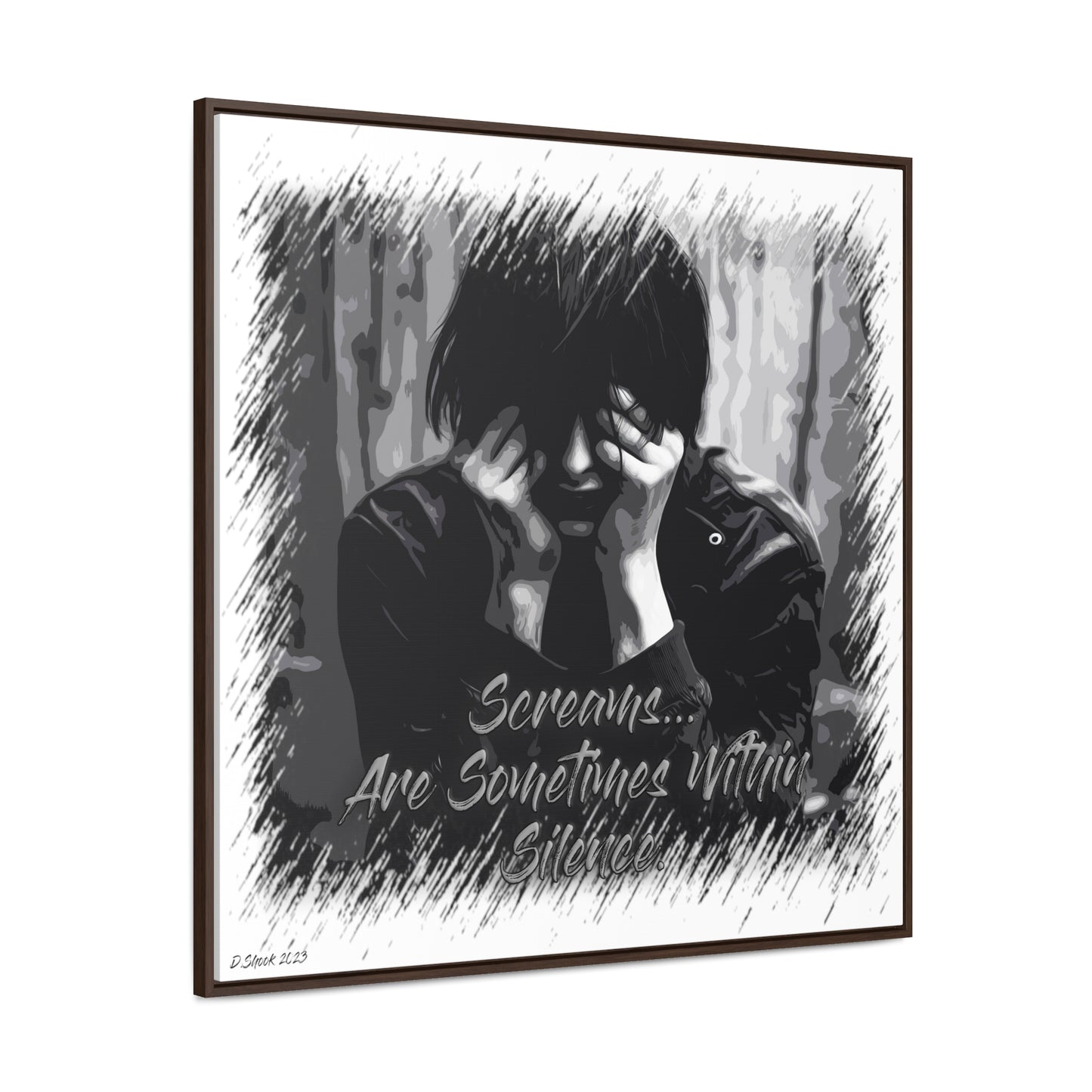 Print Title: Screams, Gallery Canvas Wraps, Square Frame