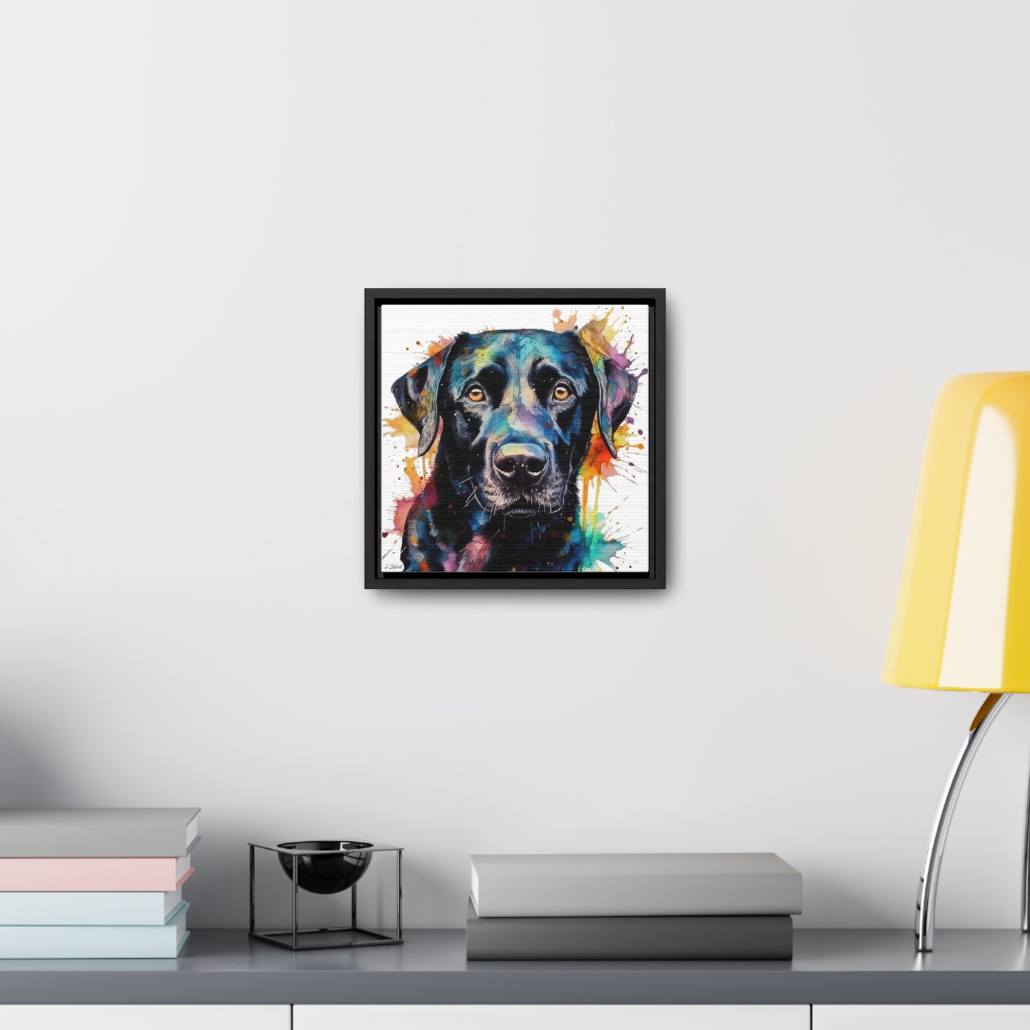 Black Lab 1 Gallery Canvas Wraps, Square Frame