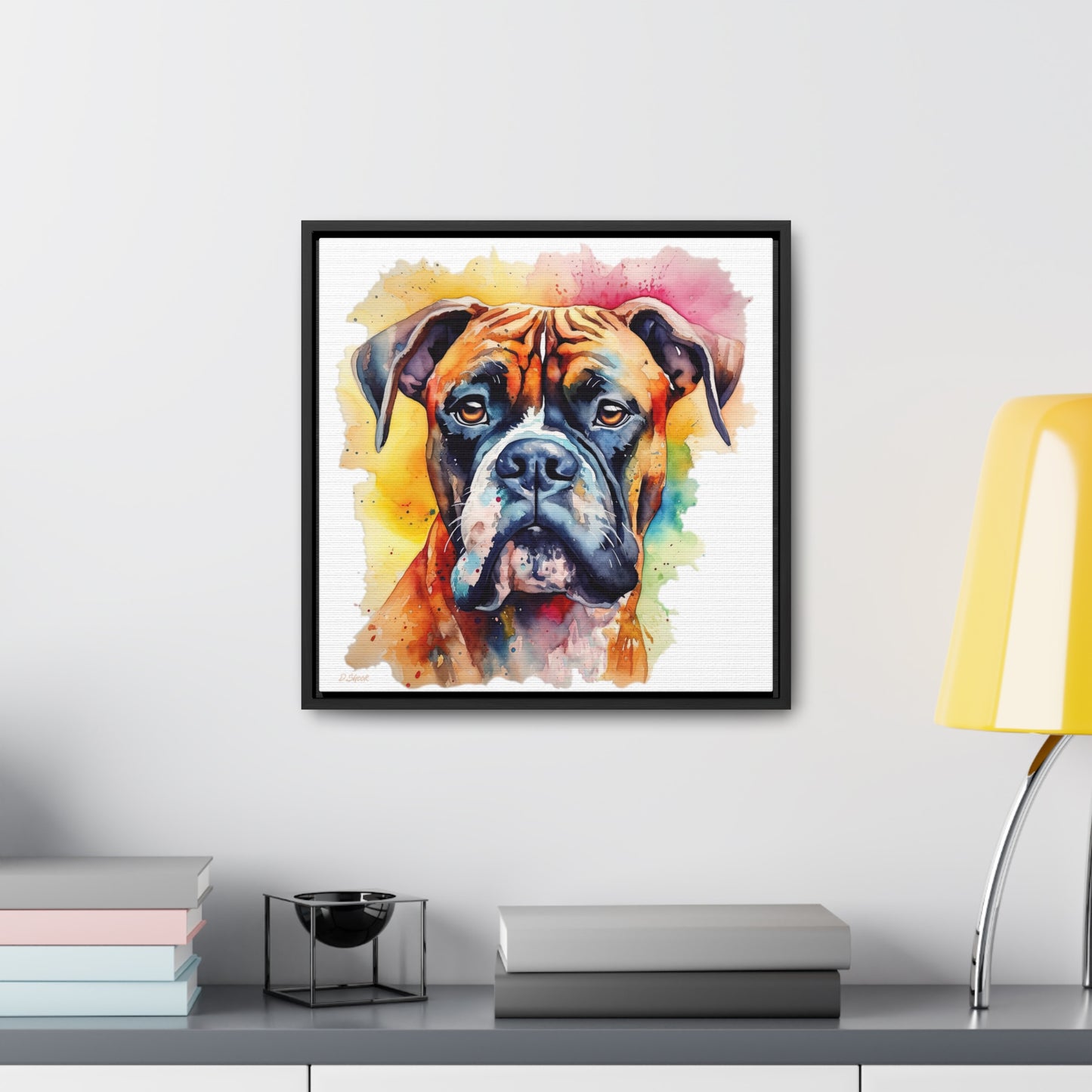 Boxer 1 Gallery Canvas Wraps, Square Frame