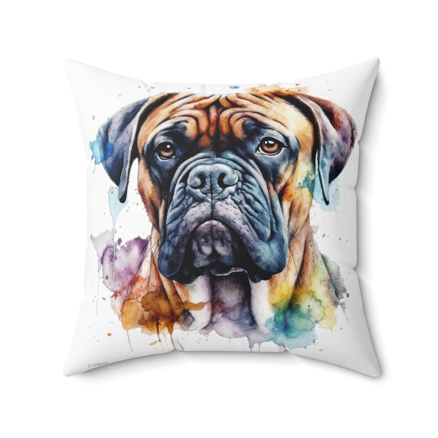 Bullmastiff 1 Spun Polyester Square Pillow