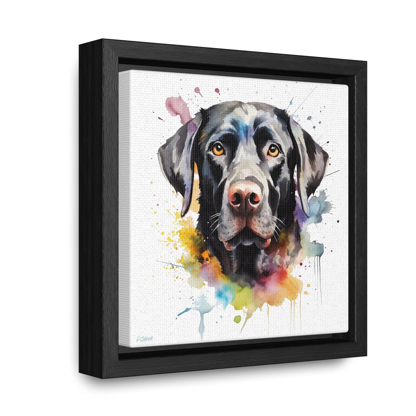 Black Lab 6 Gallery Canvas Wraps, Square Frame
