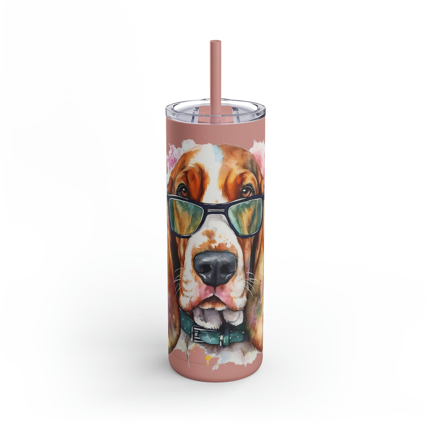 Basset Hound 6 Maars Maker Skinny Matte Tumbler, 20oz