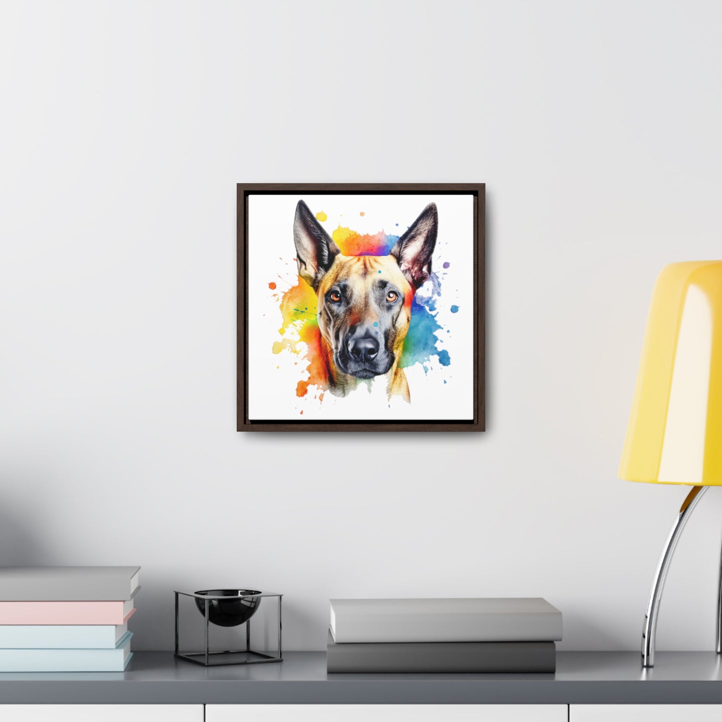 Belgium Malinois 3 Gallery Canvas Wraps, Square Frame