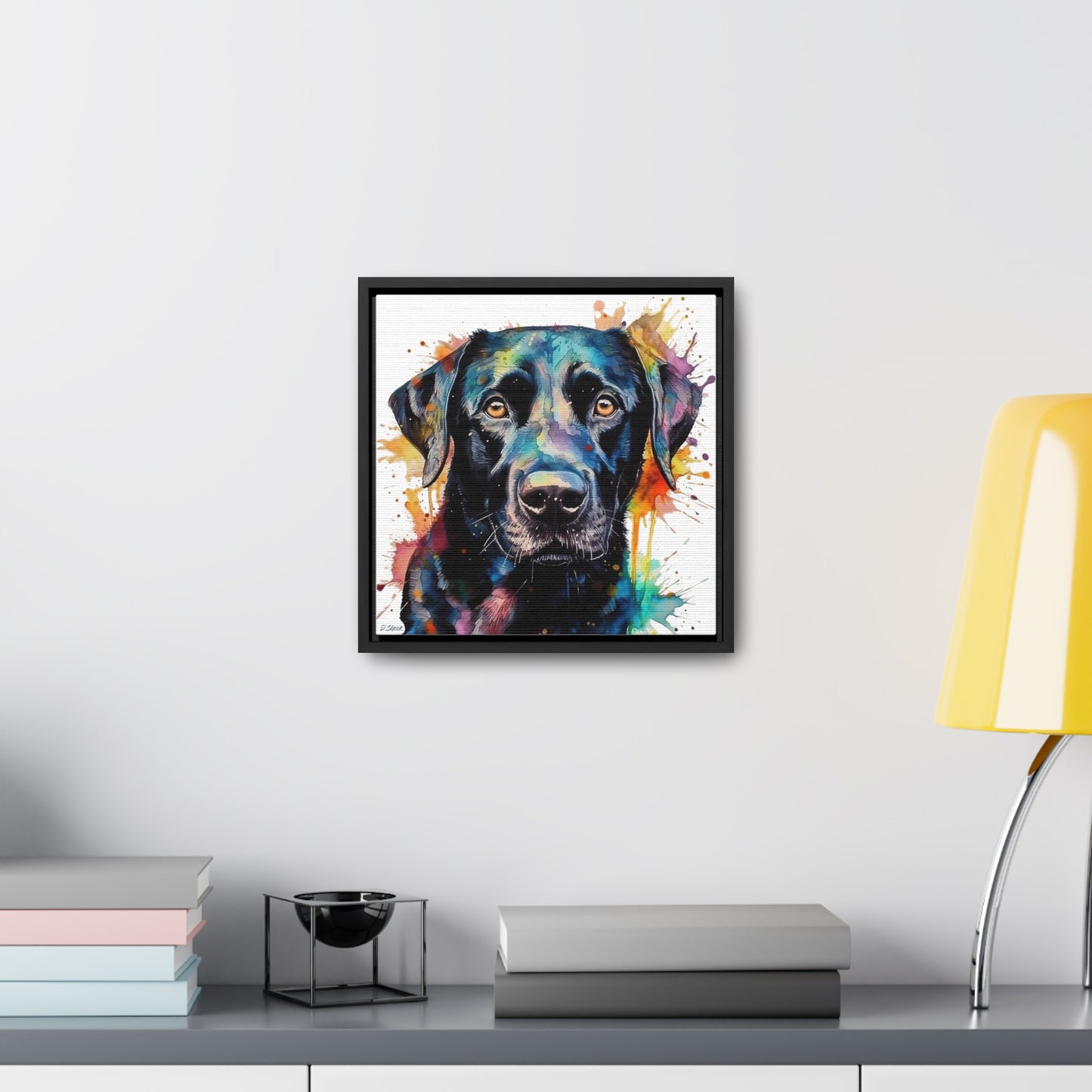Black Lab 1 Gallery Canvas Wraps, Square Frame