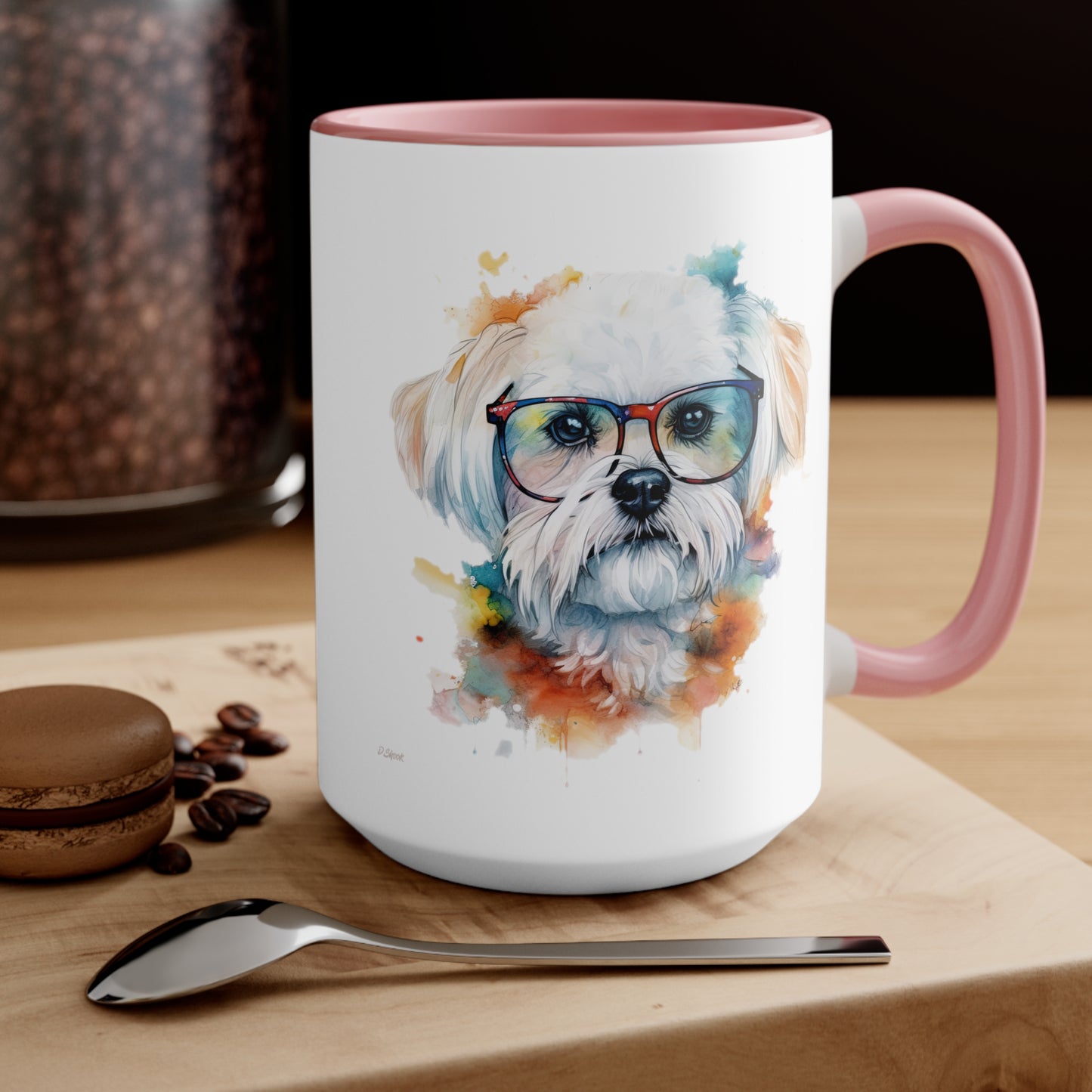 Maltese Dog 5 Accent Mugs