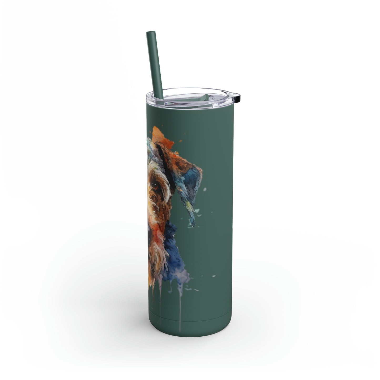 Airedale Terrier 2 Maars Maker Skinny Matte Tumbler, 20oz
