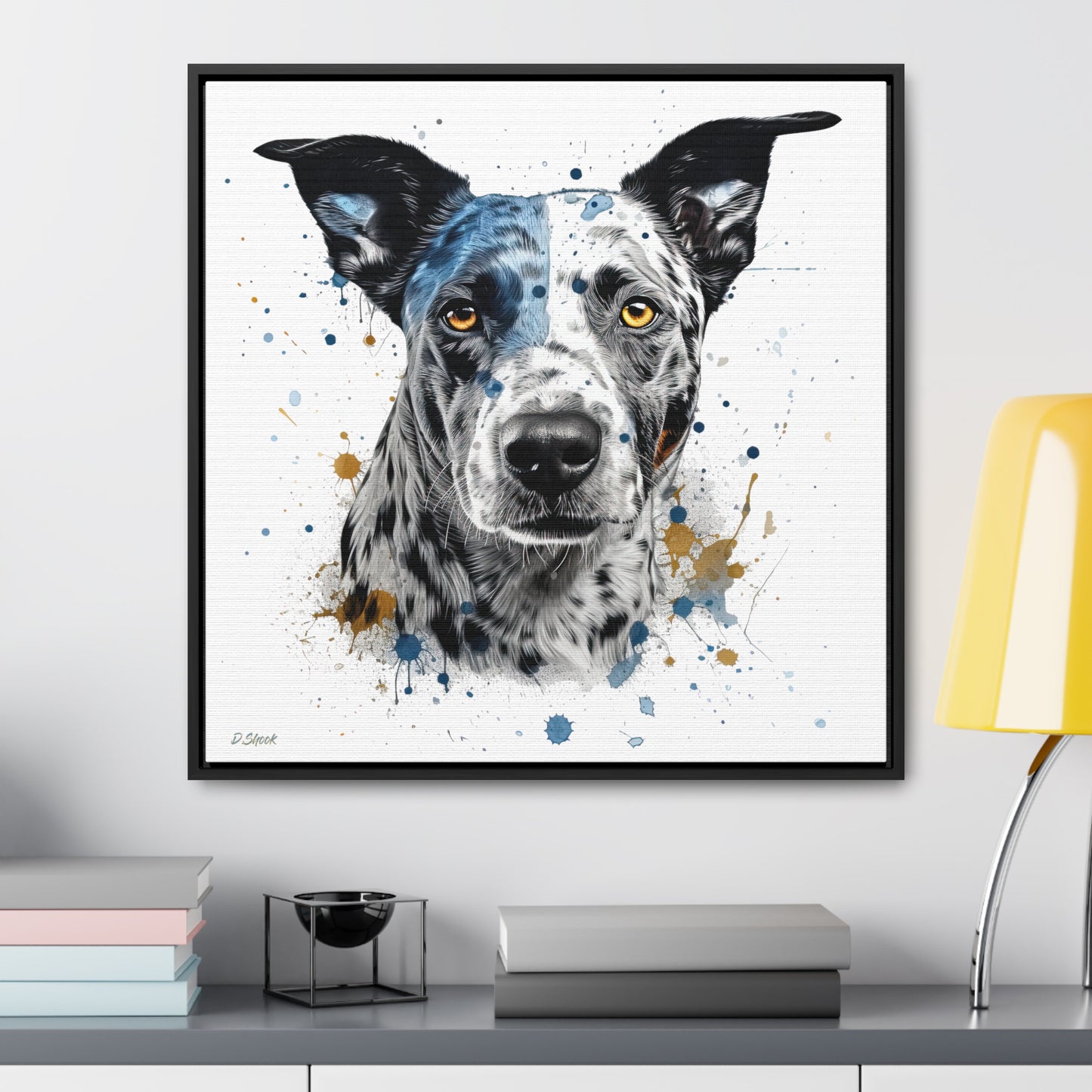 Blue Heeler 4 Gallery Canvas Wraps, Square Frame