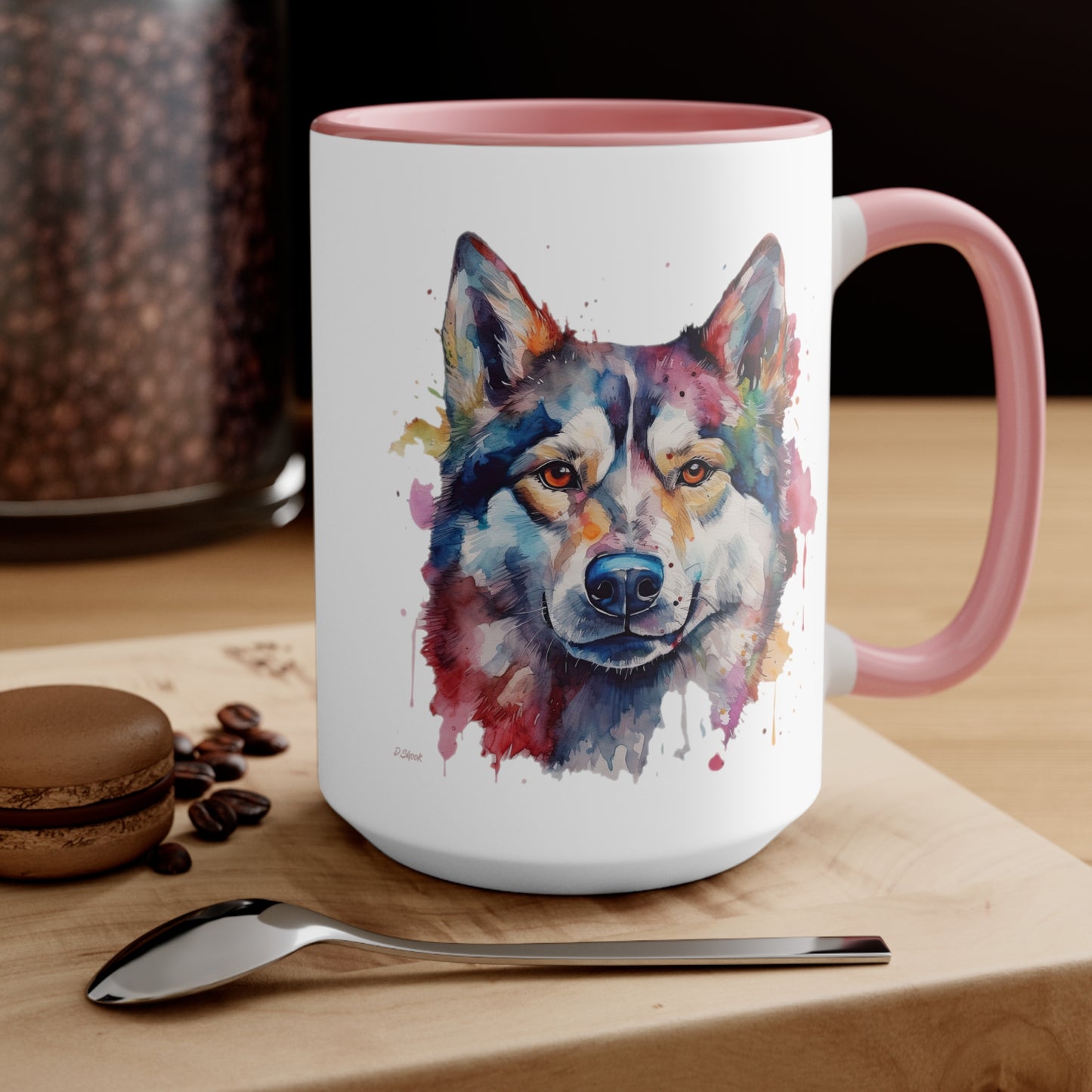 Siberian Husky 4 Accent Mugs