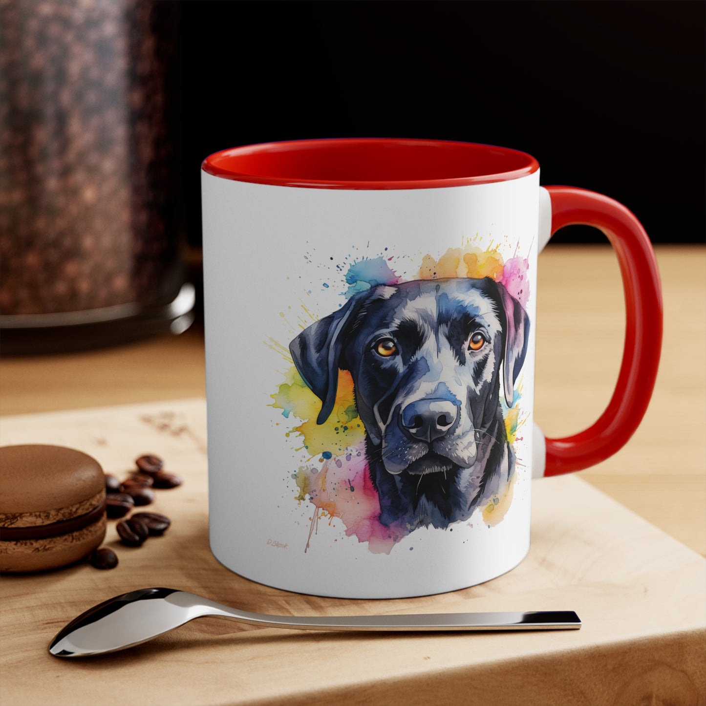 Black Lab 4 Accent Mugs