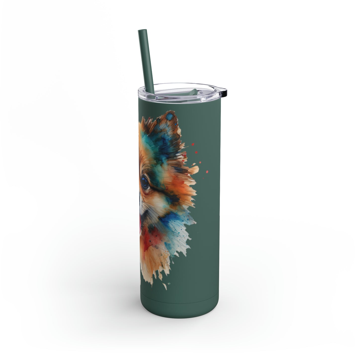 Pomeranian 3 Maars Maker Skinny Matte Tumbler, 20oz