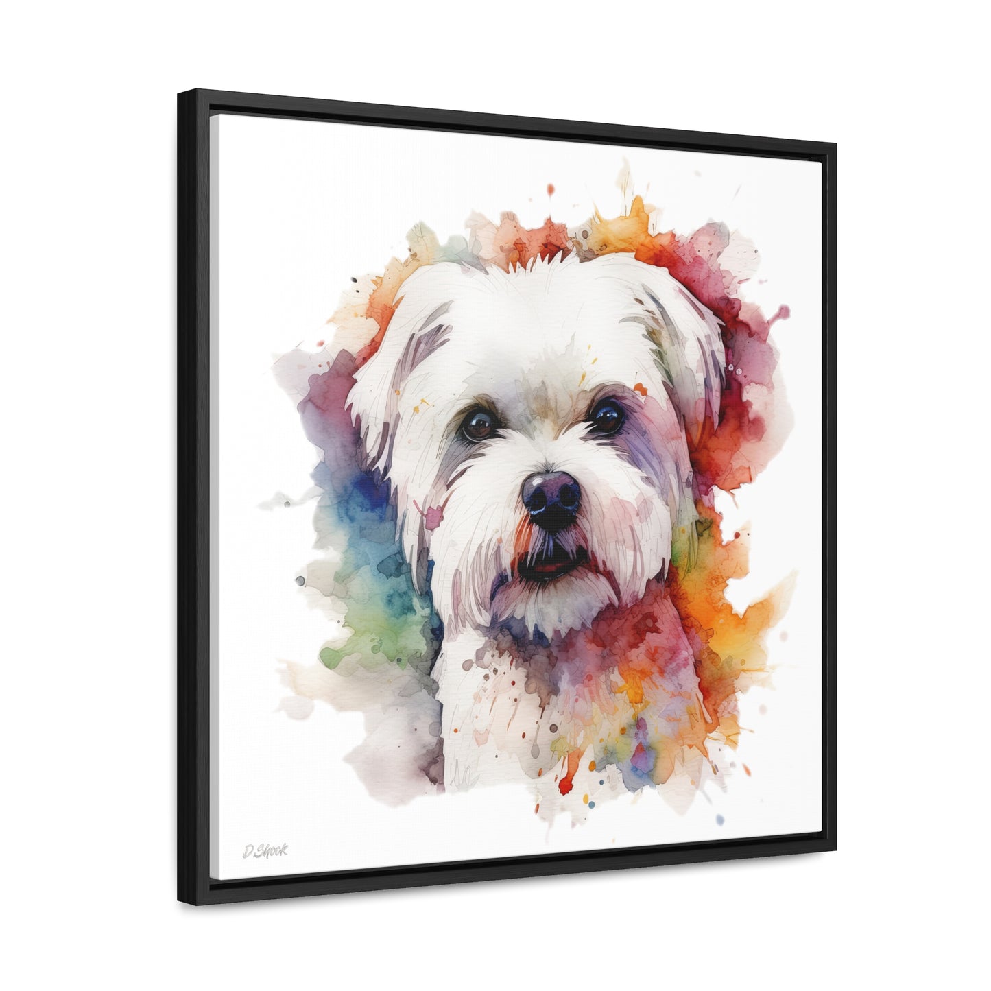 Maltese Dog 2 Gallery Canvas Wraps, Square Frame