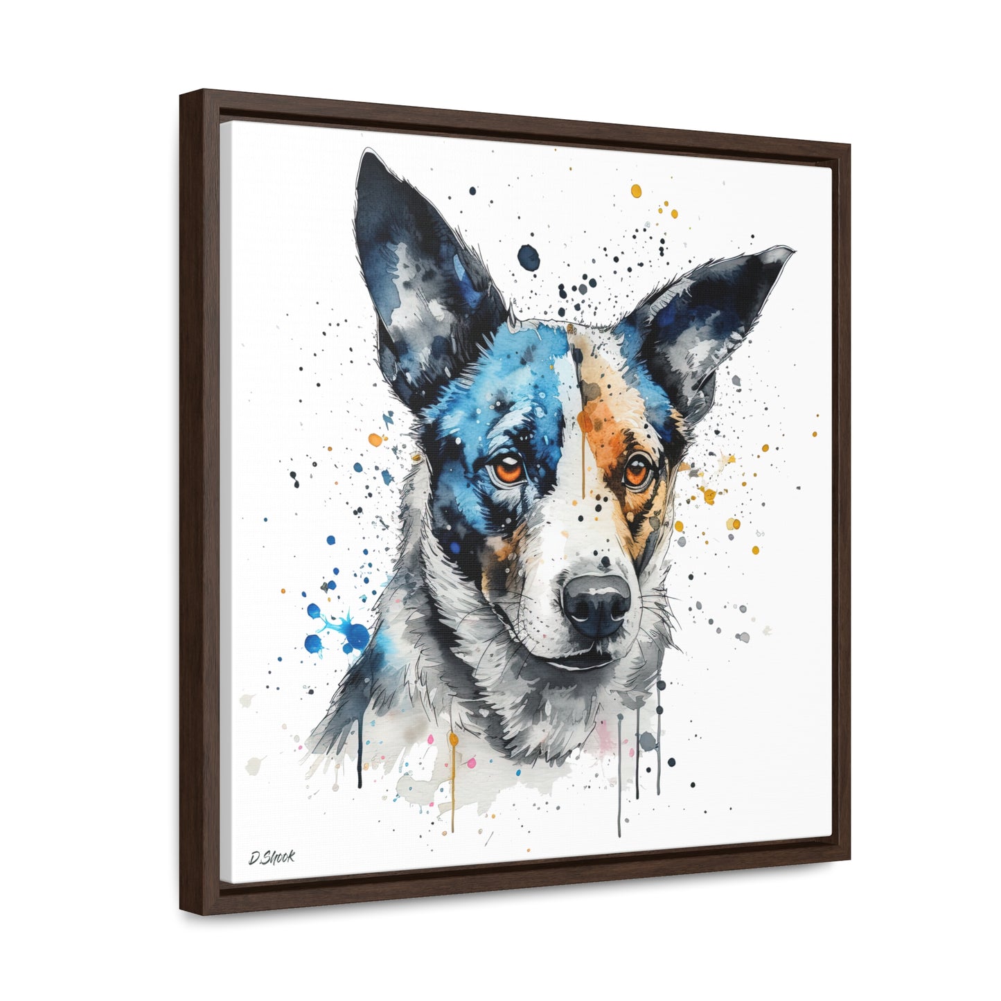Blue Heeler 1 Gallery Canvas Wraps, Square Frame