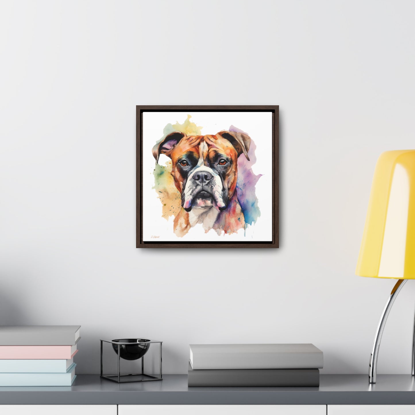 Boxer 2 Gallery Canvas Wraps, Square Frame