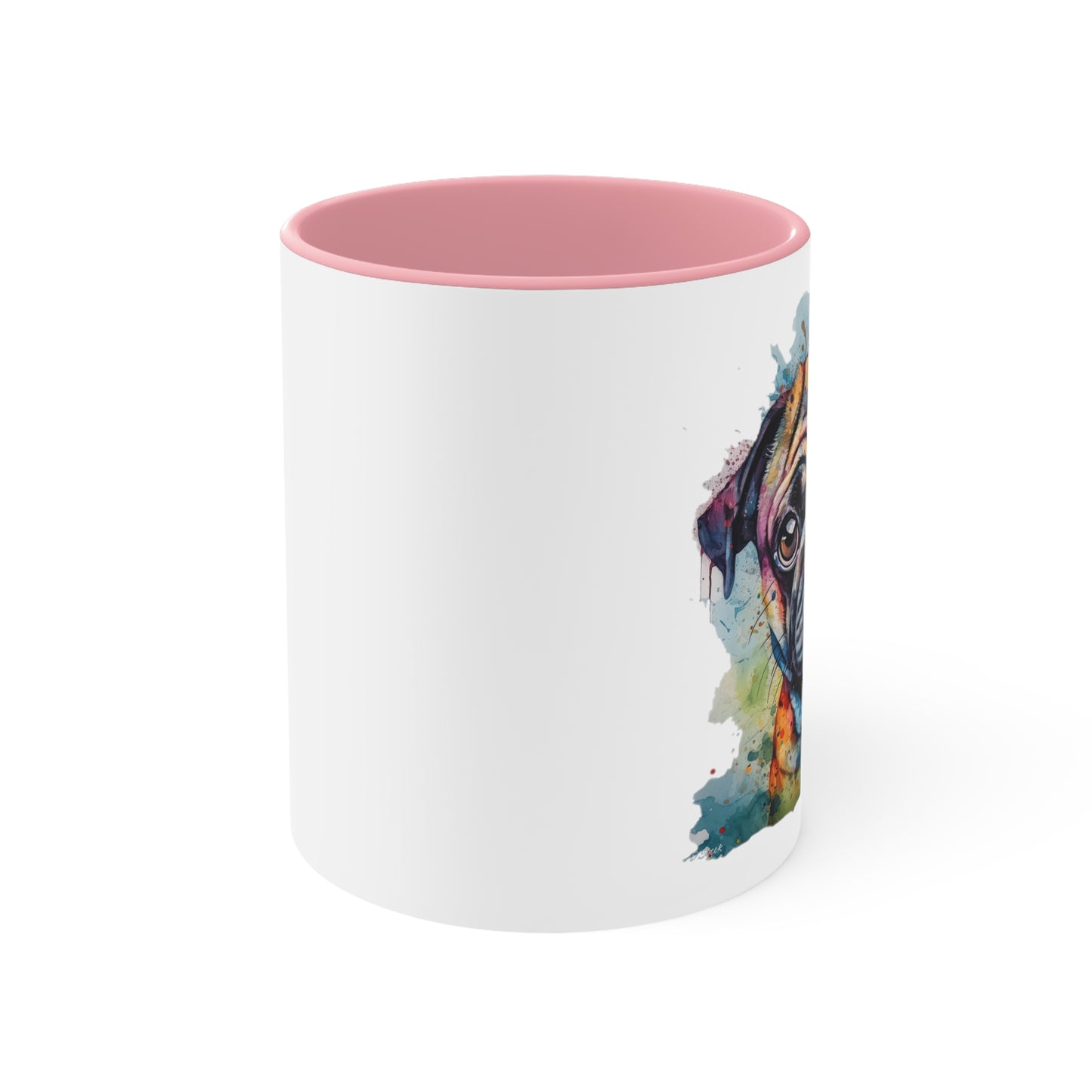Pug 2 Accent Mugs