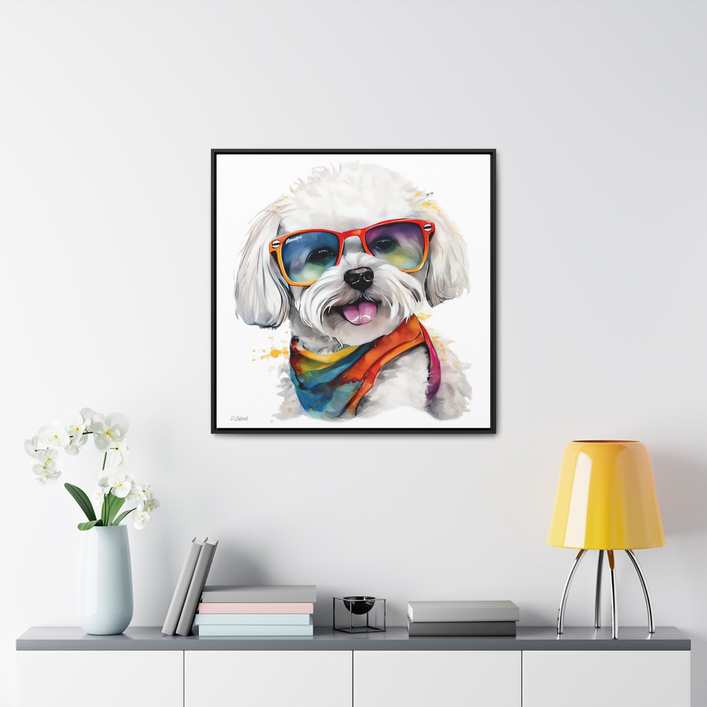 Bichon Frise 5 Gallery Canvas Wraps, Square Frame