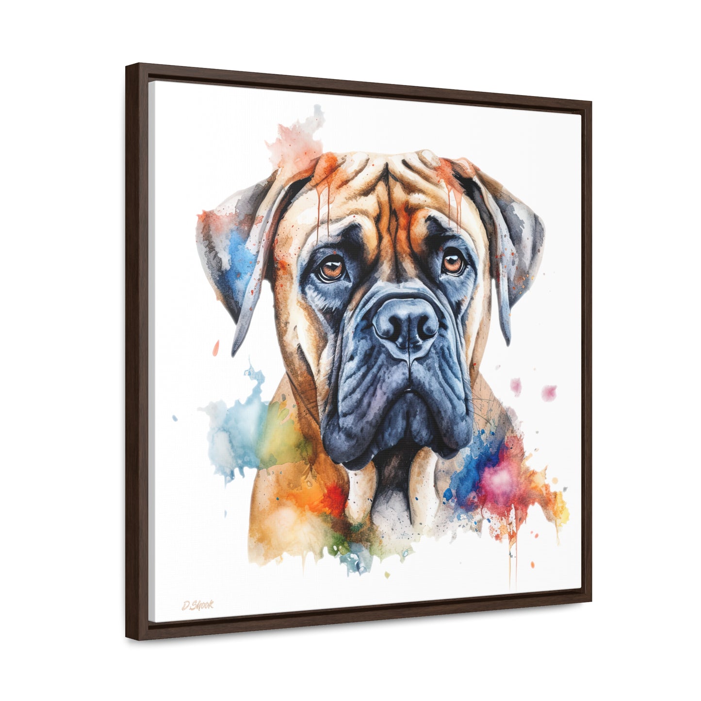 Bullmastiff 2 Gallery Canvas Wraps, Square Frame
