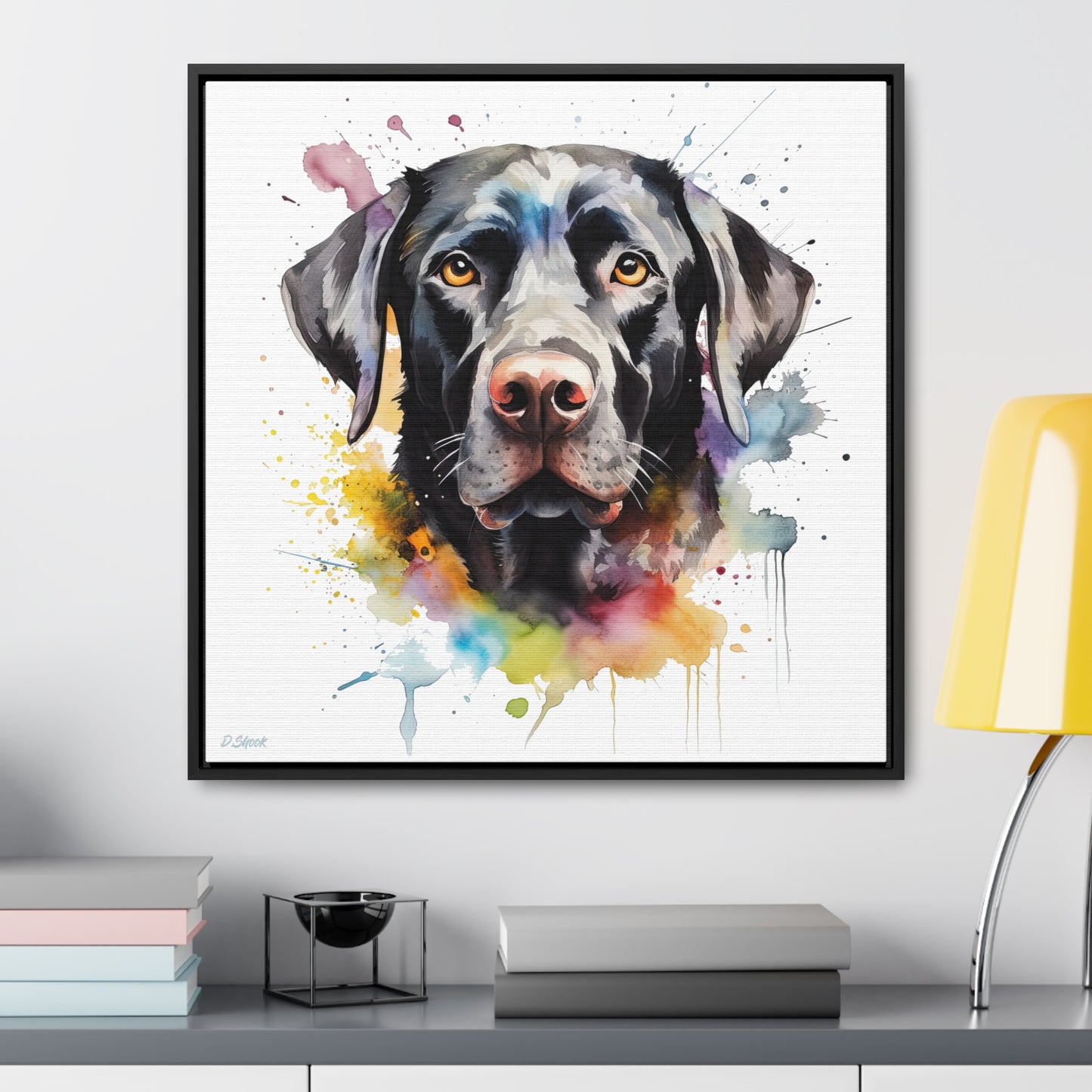 Black Lab 6 Gallery Canvas Wraps, Square Frame