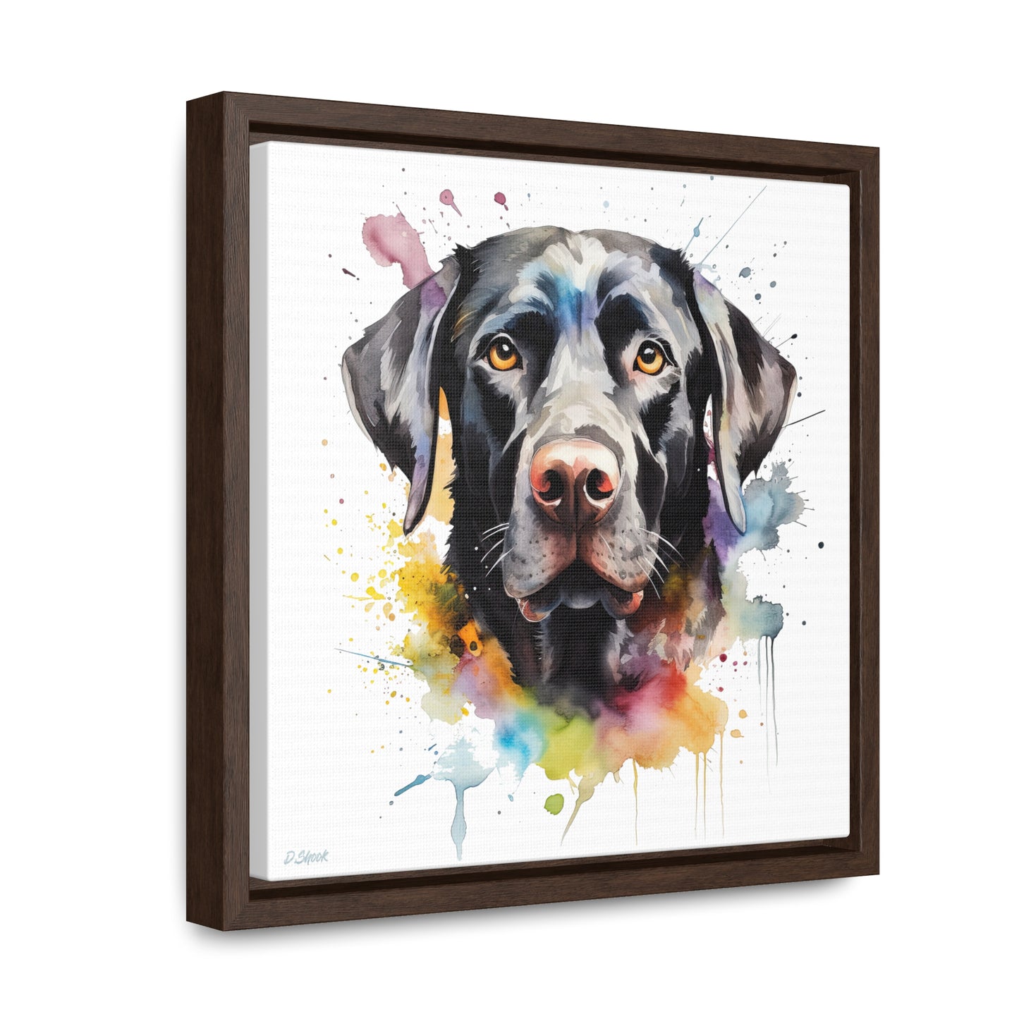 Black Lab 6 Gallery Canvas Wraps, Square Frame
