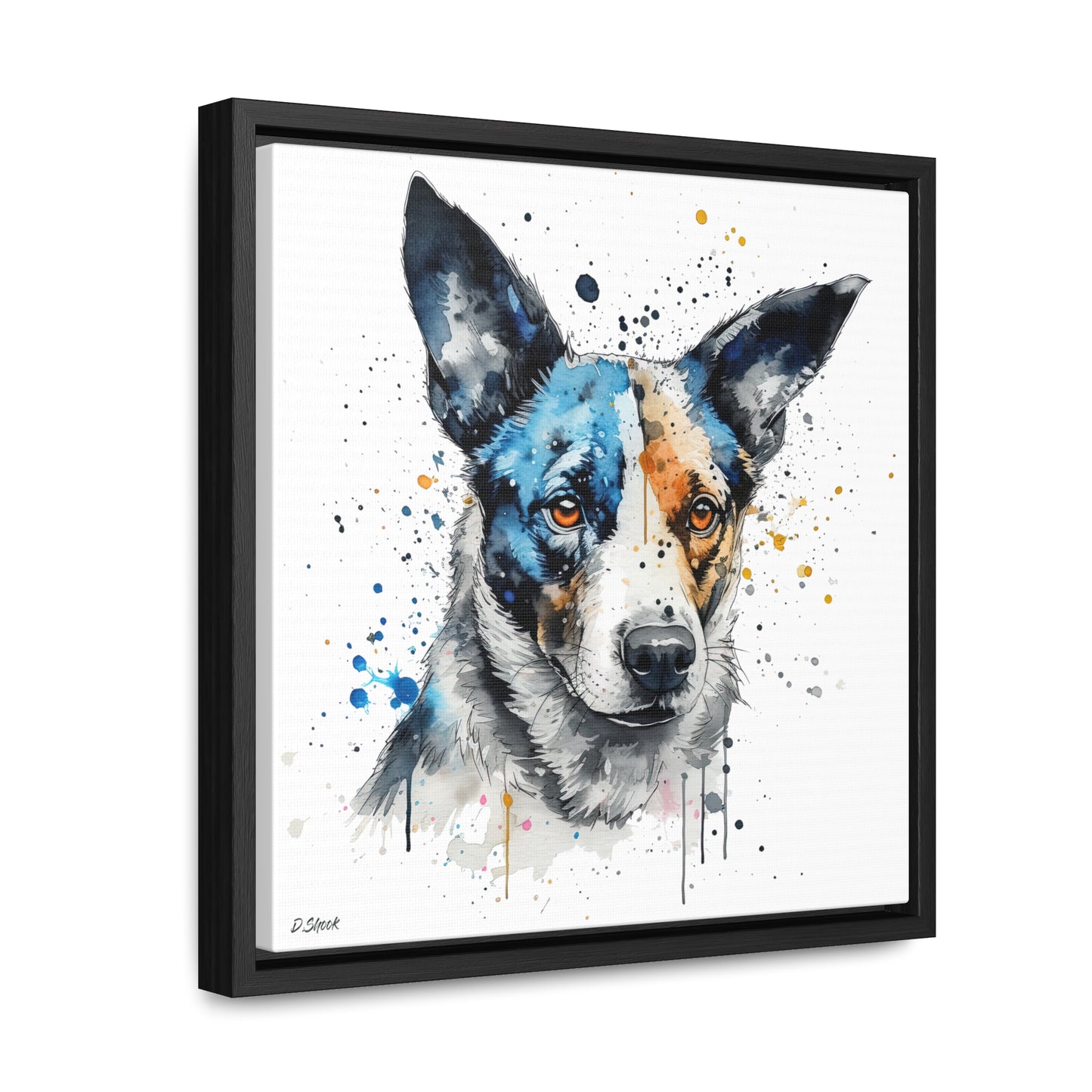 Blue Heeler 1 Gallery Canvas Wraps, Square Frame