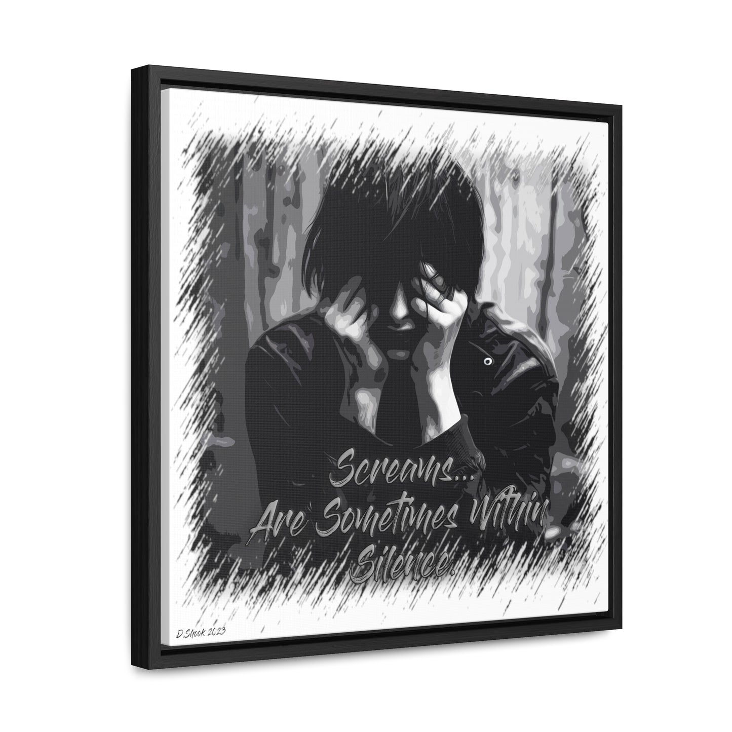 Print Title: Screams, Gallery Canvas Wraps, Square Frame