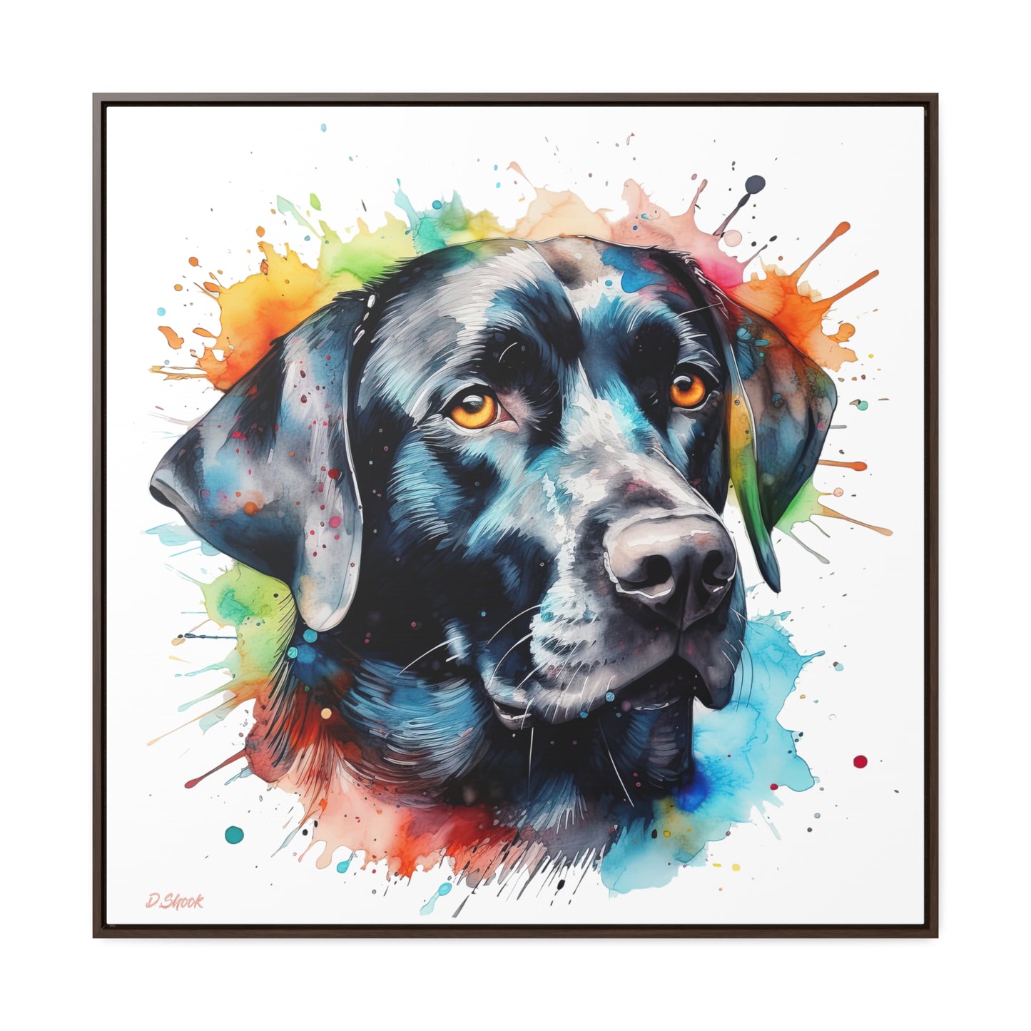 Black Lab 5 Gallery Canvas Wraps, Square Frame
