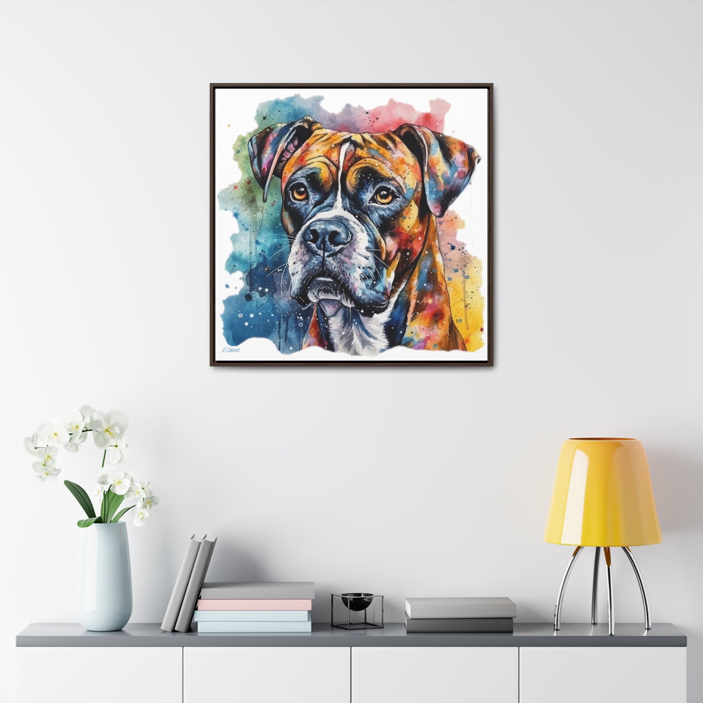 Boxer 3 Gallery Canvas Wraps, Square Frame