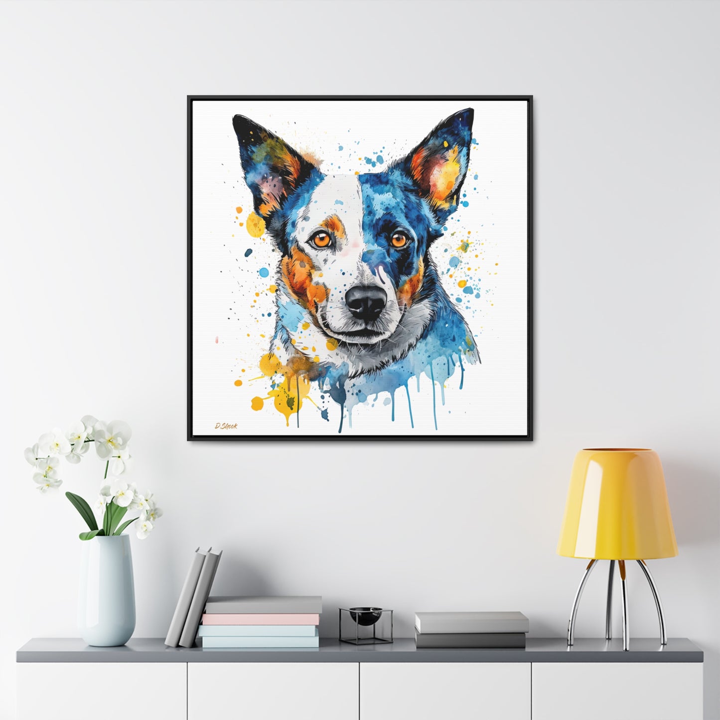 Blue Heeler 2 Gallery Canvas Wraps, Square Frame