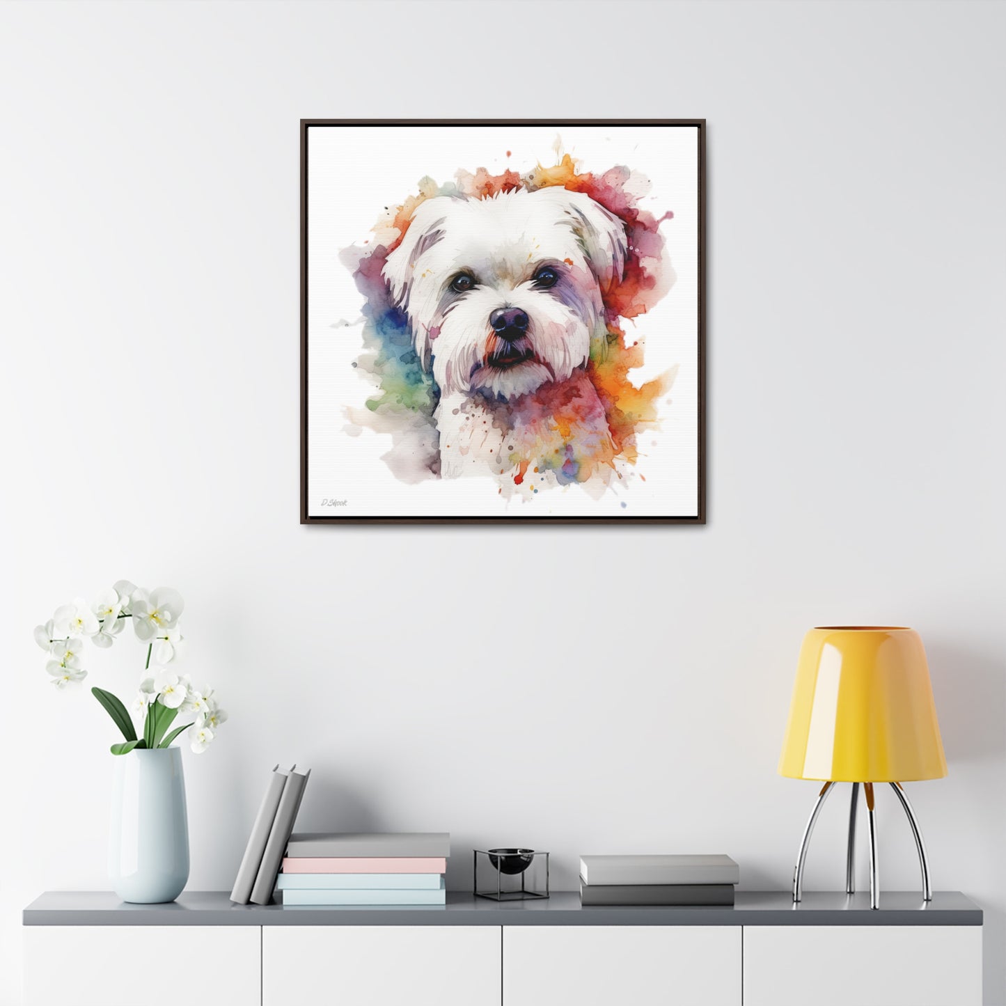 Maltese Dog 2 Gallery Canvas Wraps, Square Frame
