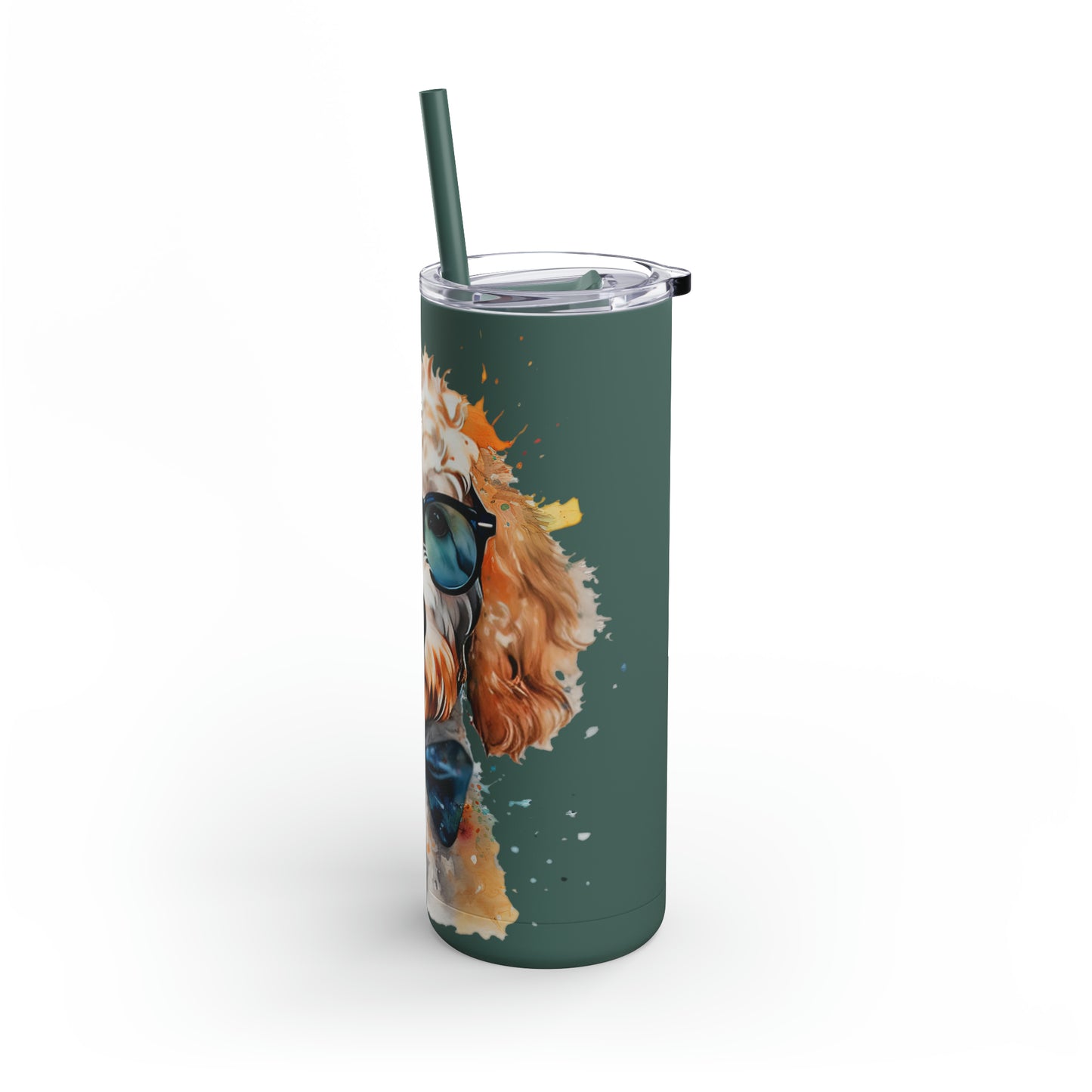 Mini Golden Doodle 9 Maars Maker Skinny Matte Tumbler, 20oz