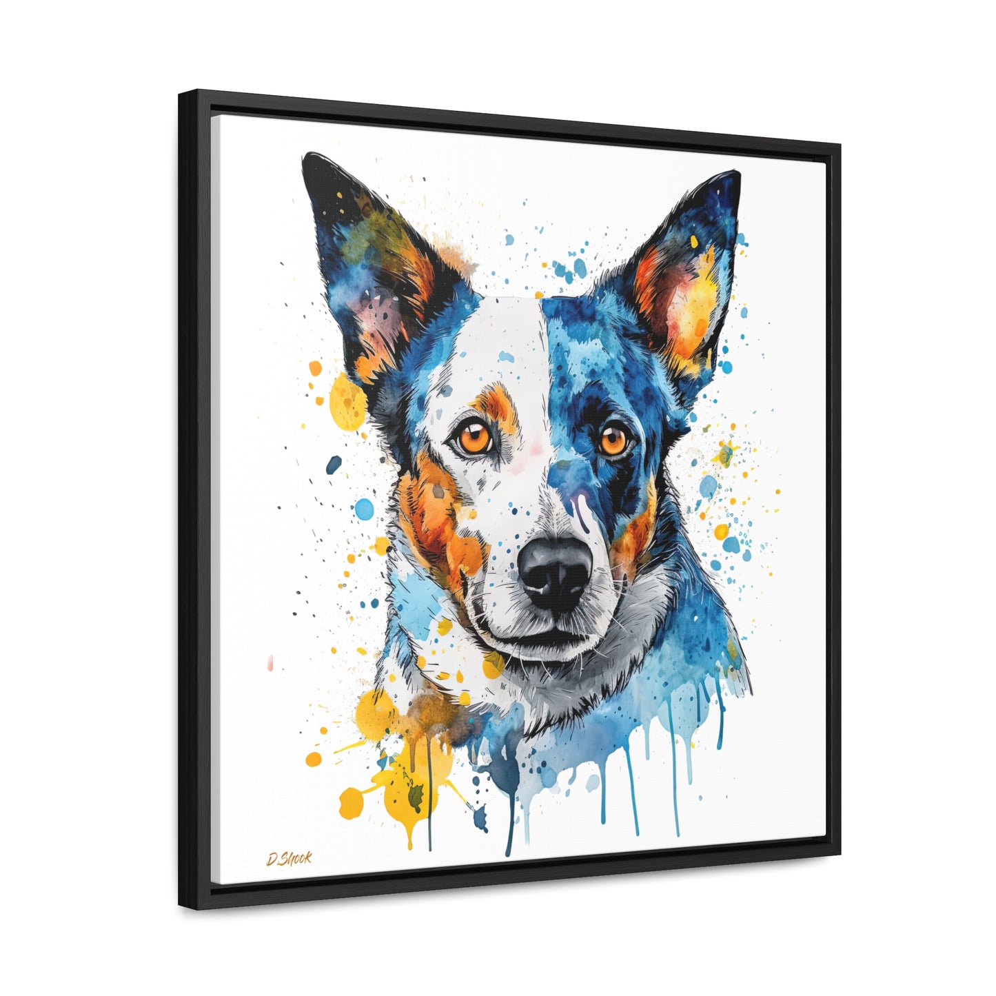 Blue Heeler 2 Gallery Canvas Wraps, Square Frame