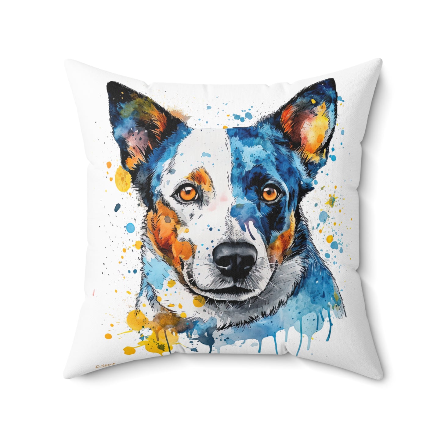 Blue Heeler 2 Spun Polyester Square Pillow