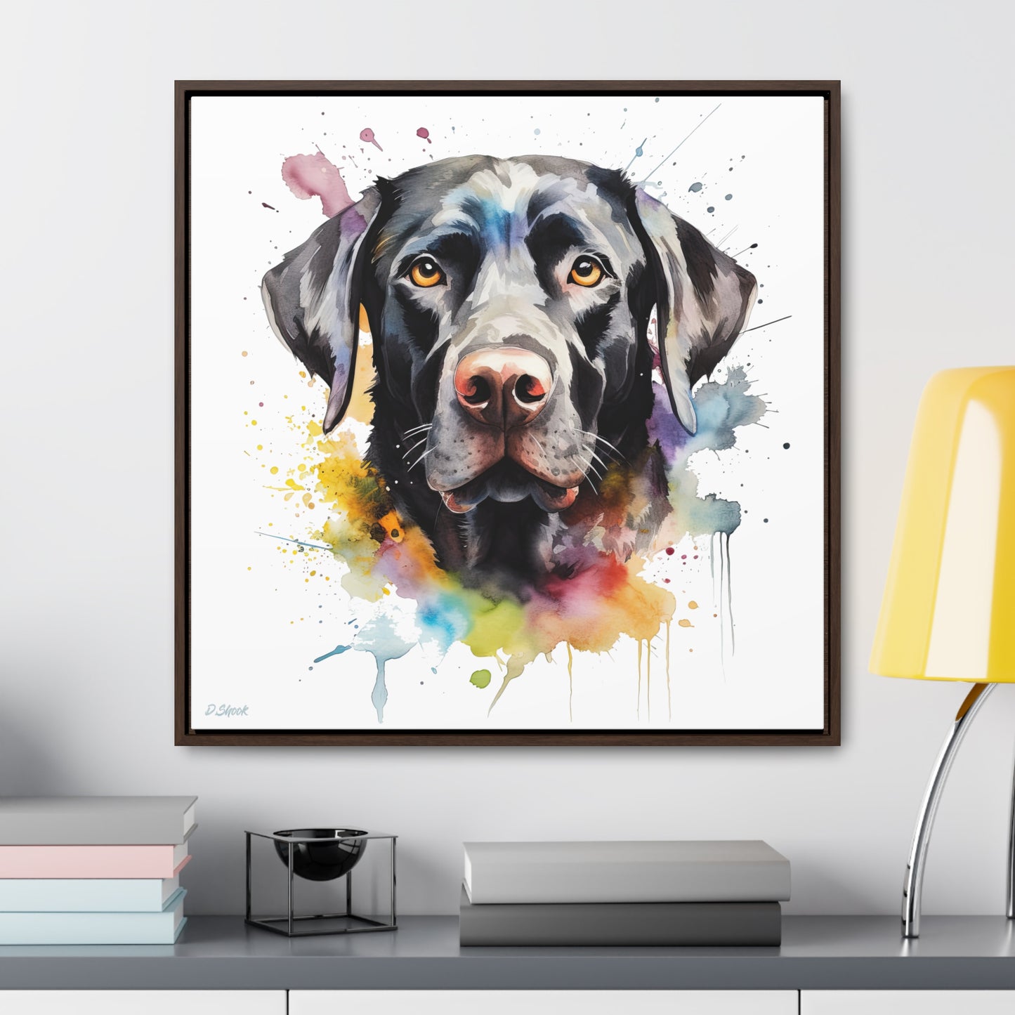 Black Lab 6 Gallery Canvas Wraps, Square Frame