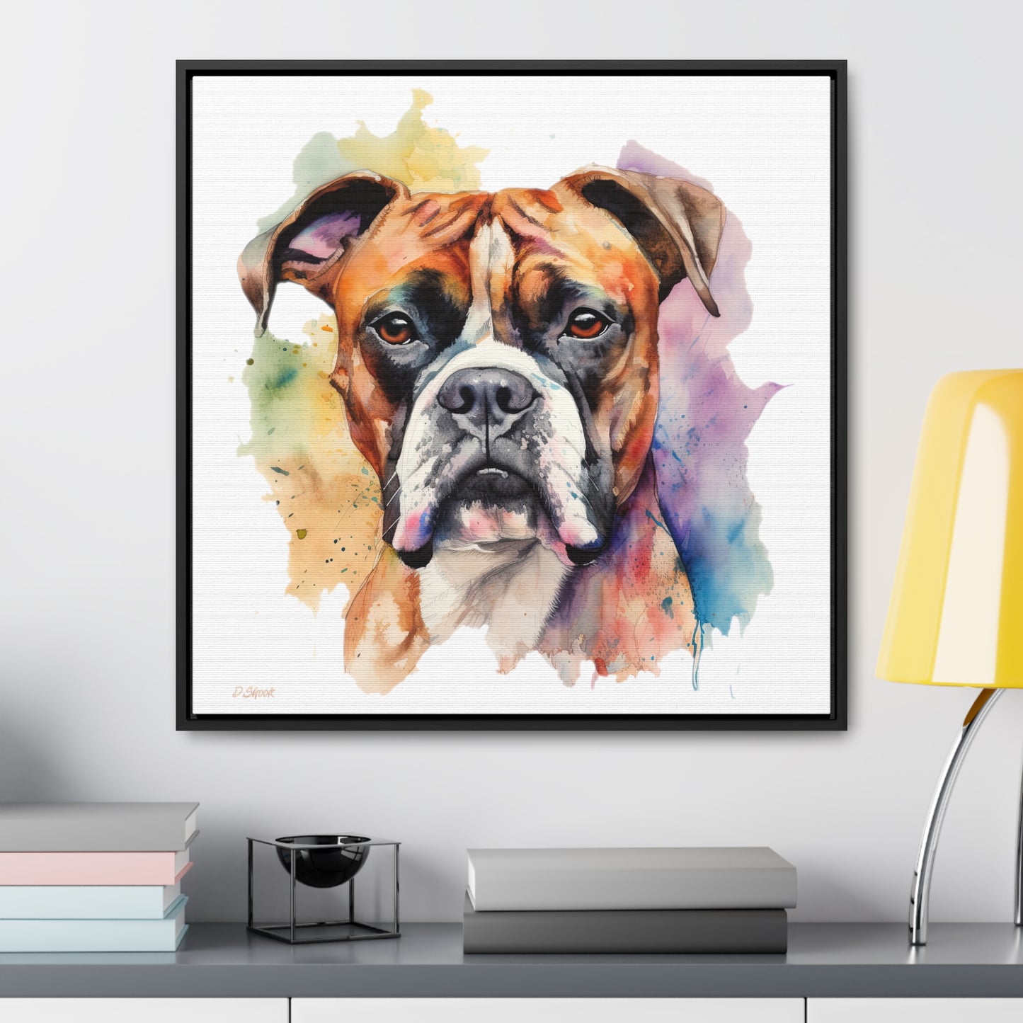 Boxer 2 Gallery Canvas Wraps, Square Frame