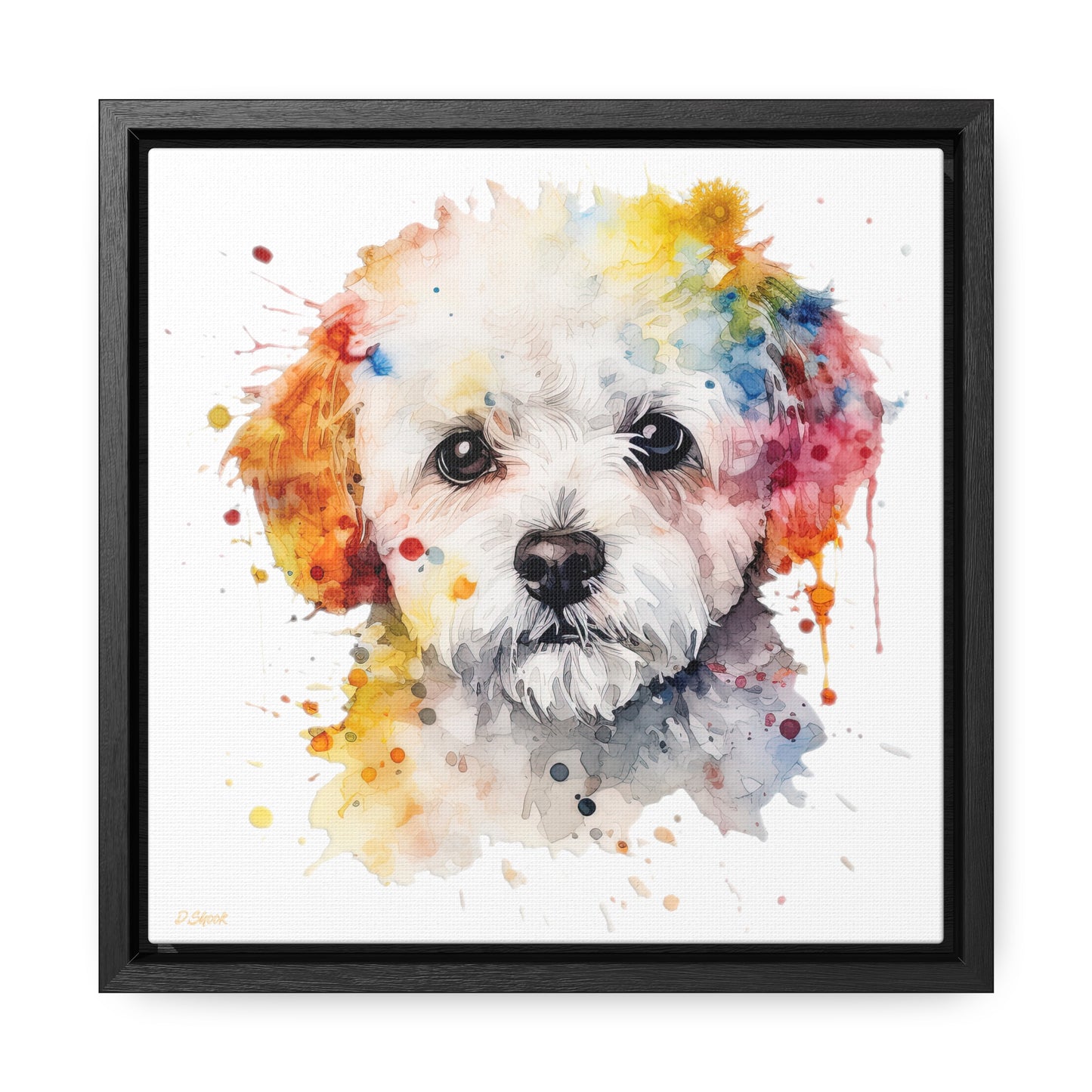 Bichon Frise 2 Gallery Canvas Wraps, Square Frame