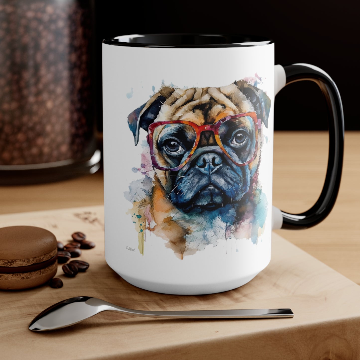 Pug 6 Accent Mugs