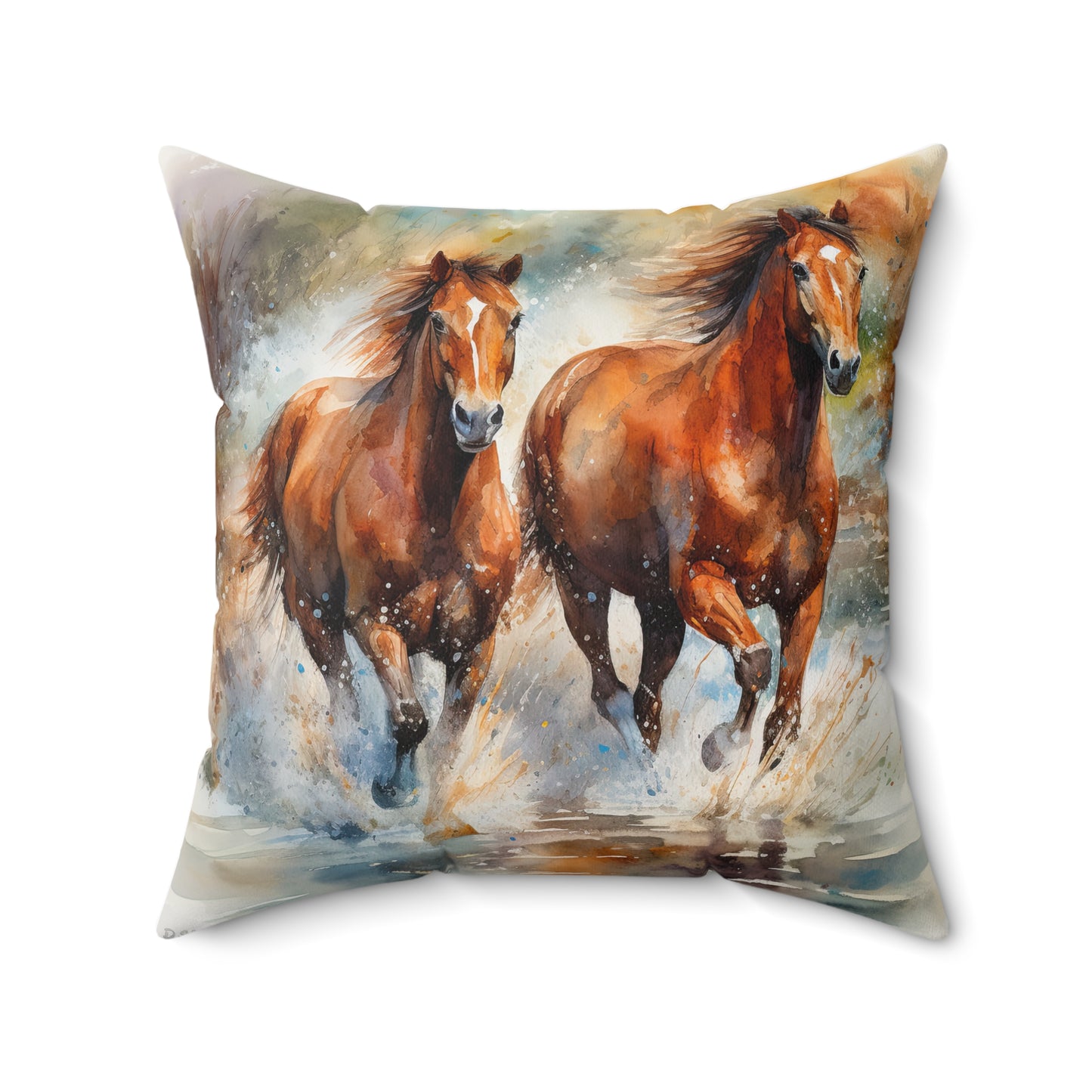 Horse Rescue 17 Spun Polyester Square Pillow