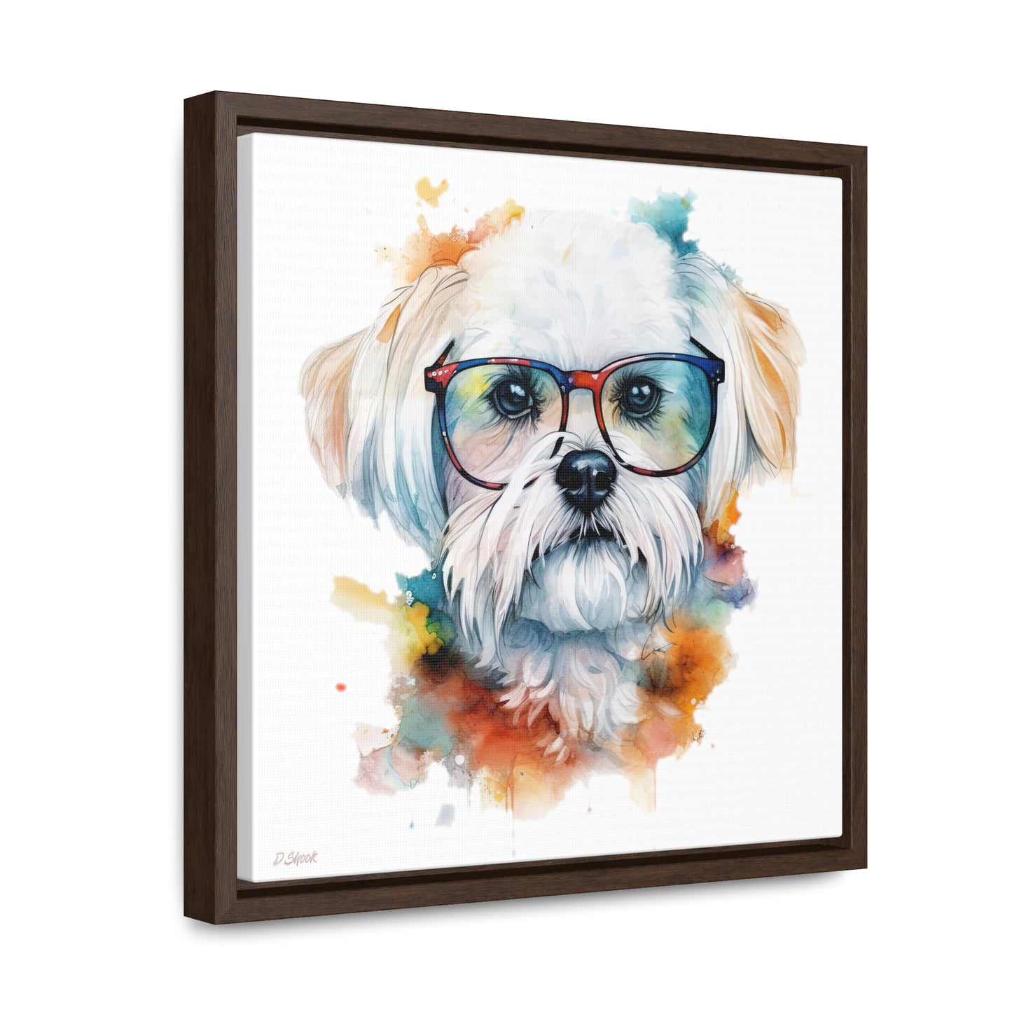 Maltese Dog 5 Gallery Canvas Wraps, Square Frame