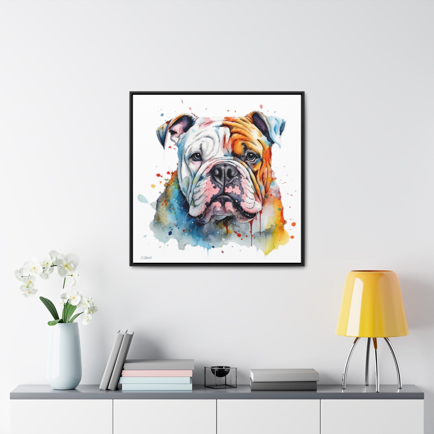 bulldog 3 Gallery Canvas Wraps, Square Frame