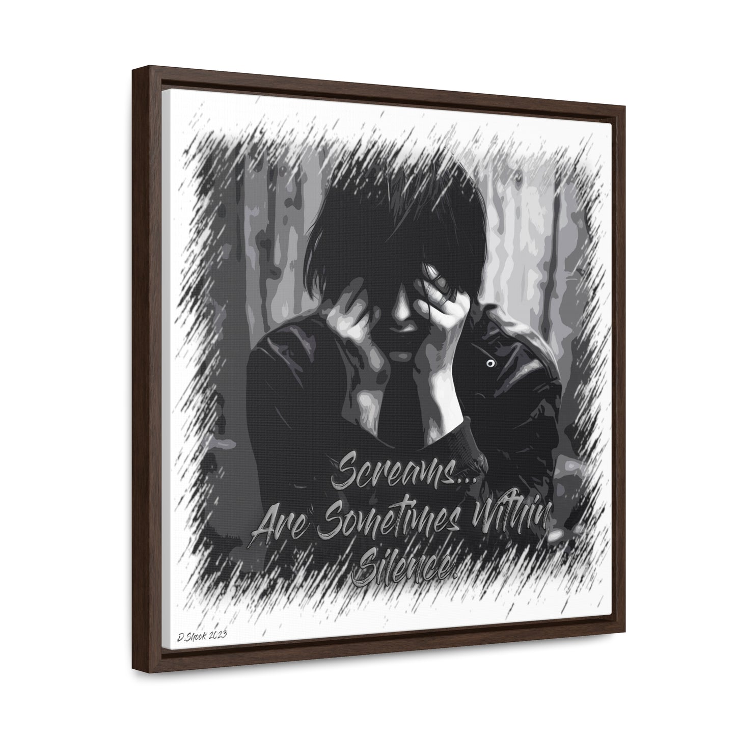 Print Title: Screams, Gallery Canvas Wraps, Square Frame
