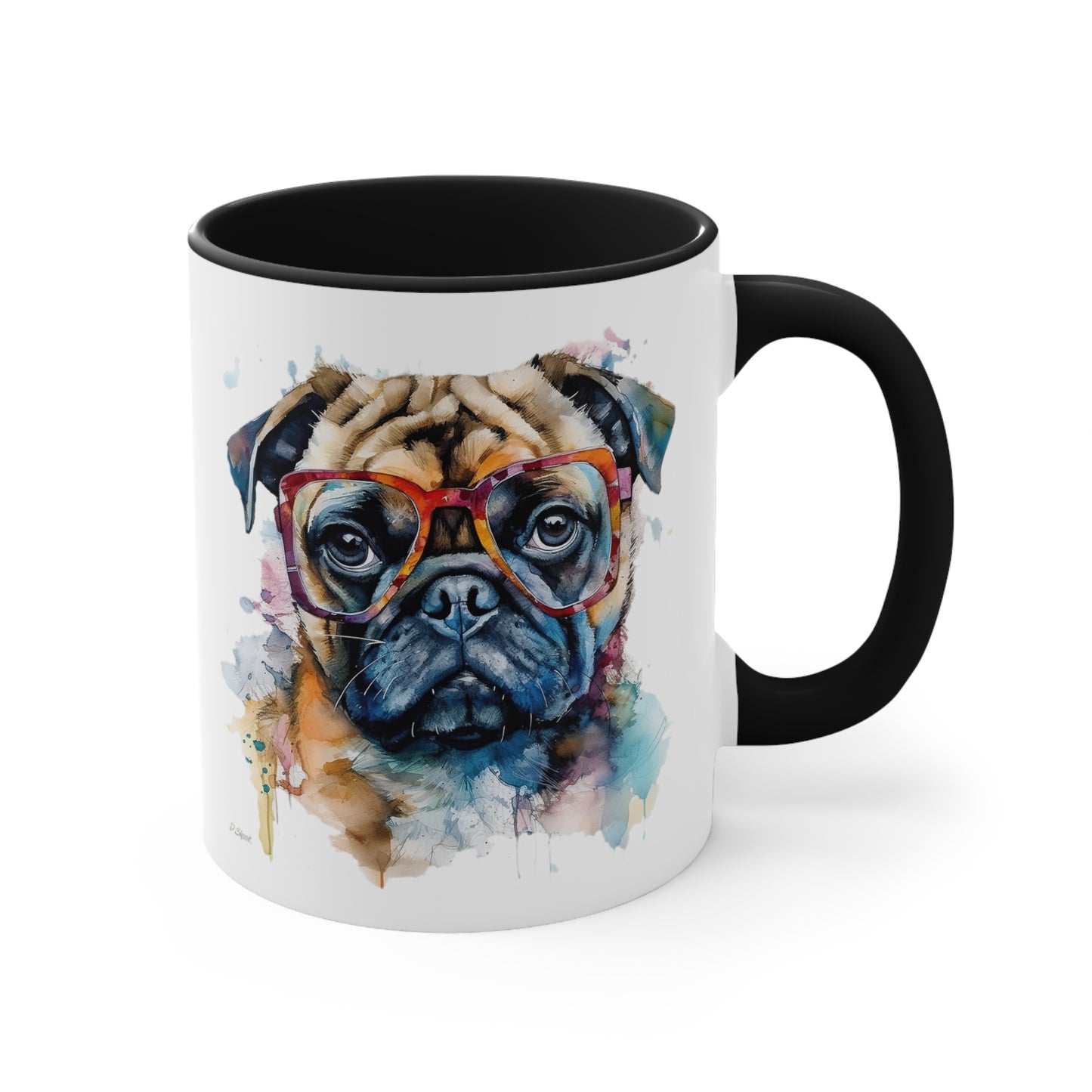 Pug 6 Accent Mugs